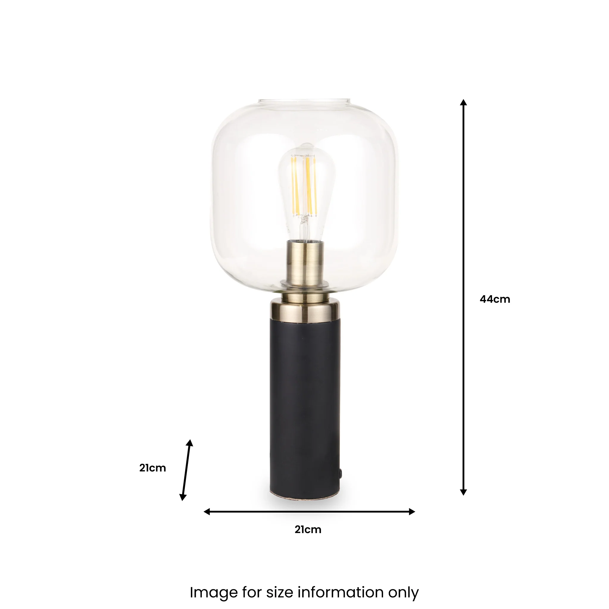 Florence Black Metal & Glass Table Lamp - Image 7