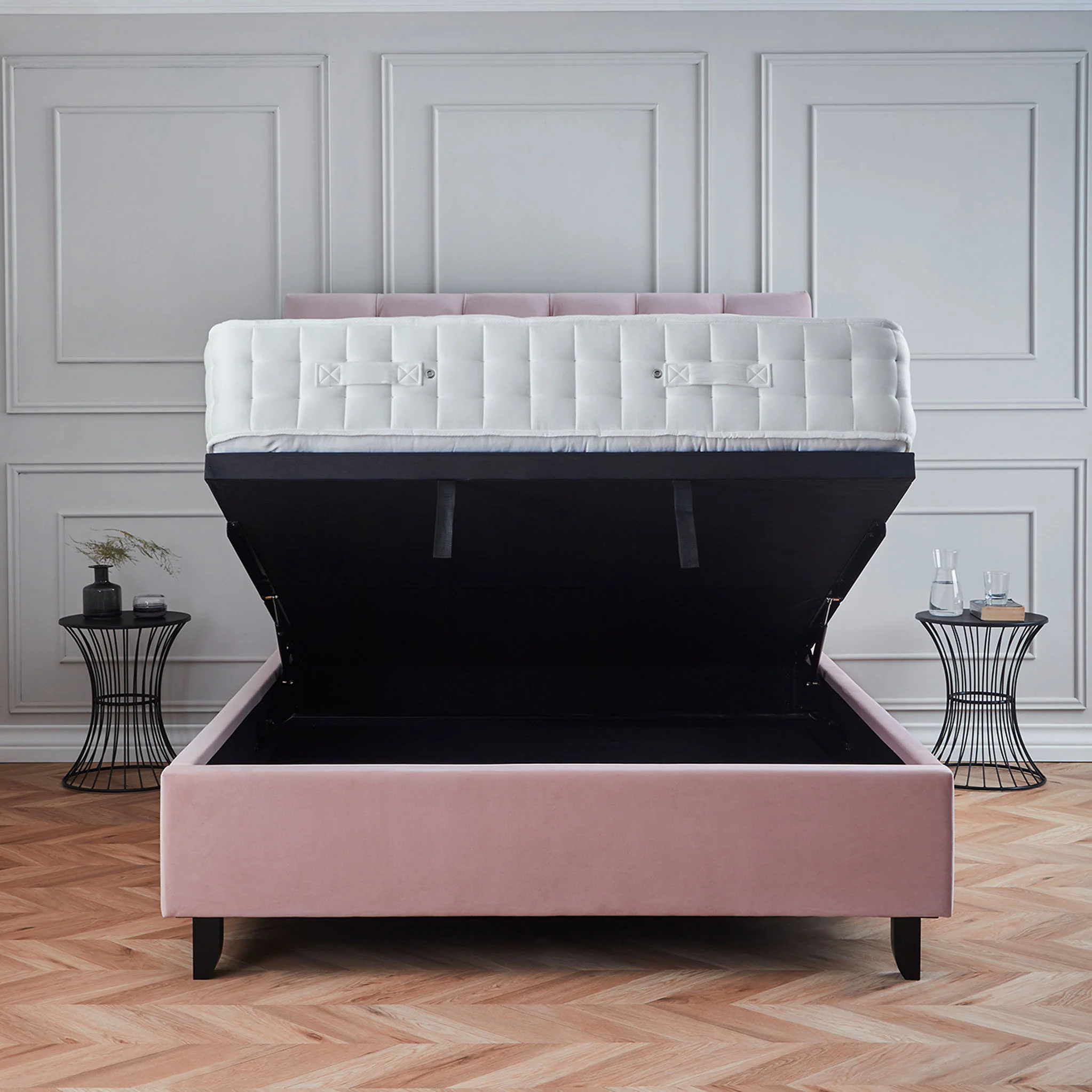 Francis Premier Velvet Ottoman Storage Bed Frame - Image 4