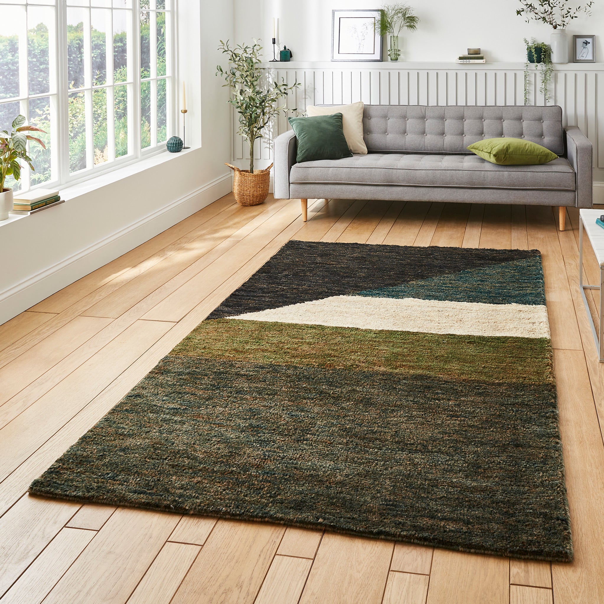 Franklin Natural Hemp Multi Coloured Abstract Rug - Image 2