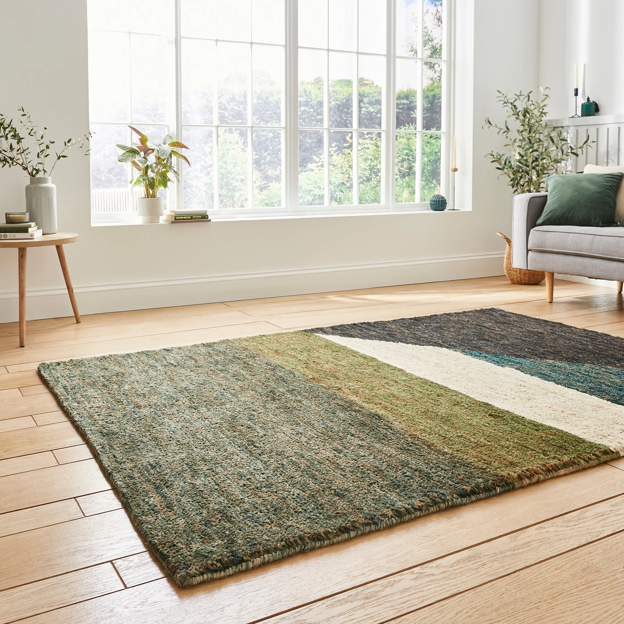 Franklin Natural Hemp Multi Coloured Abstract Rug - Image 3