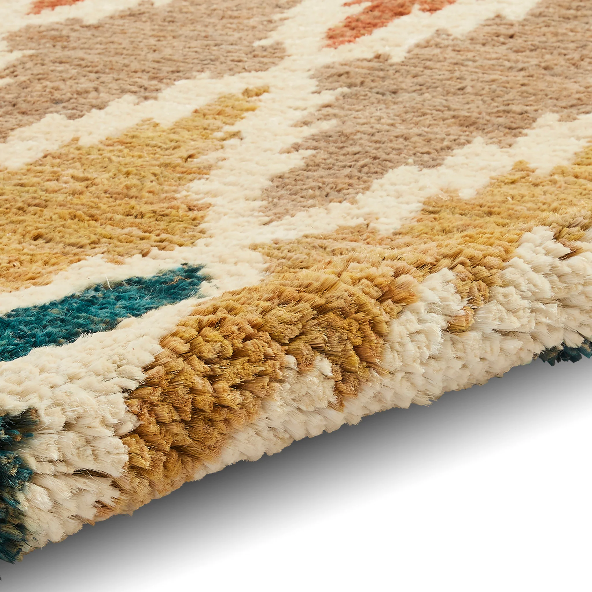 Franklin Natural Hemp Multi Coloured Diamond Rug - Image 4