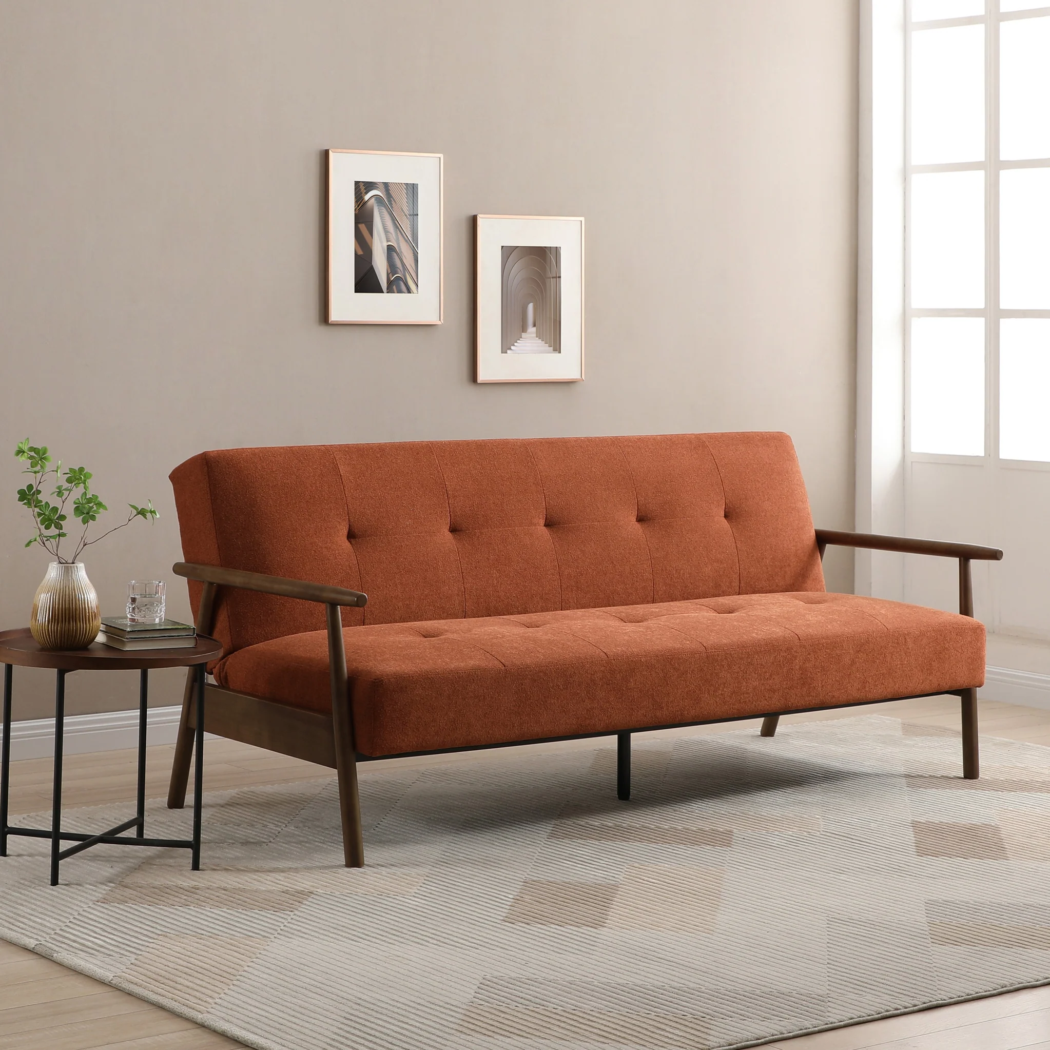 Frazier 3 Seater Button Back Sofa Bed - Image 2