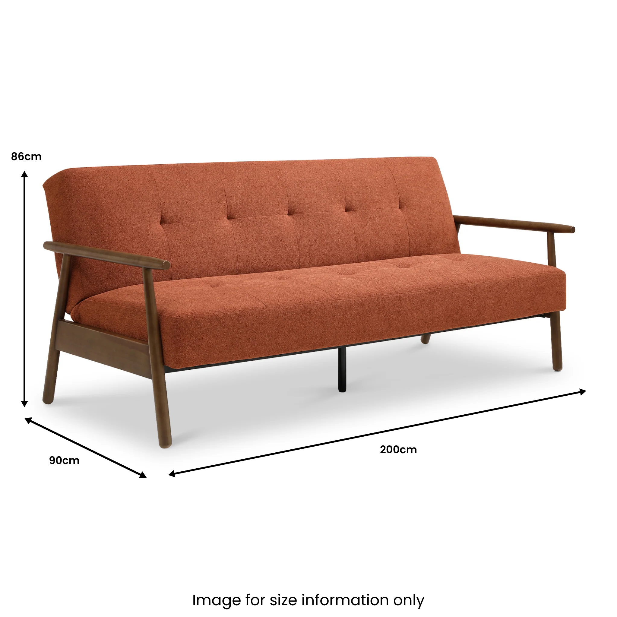 Frazier 3 Seater Button Back Sofa Bed - Image 25