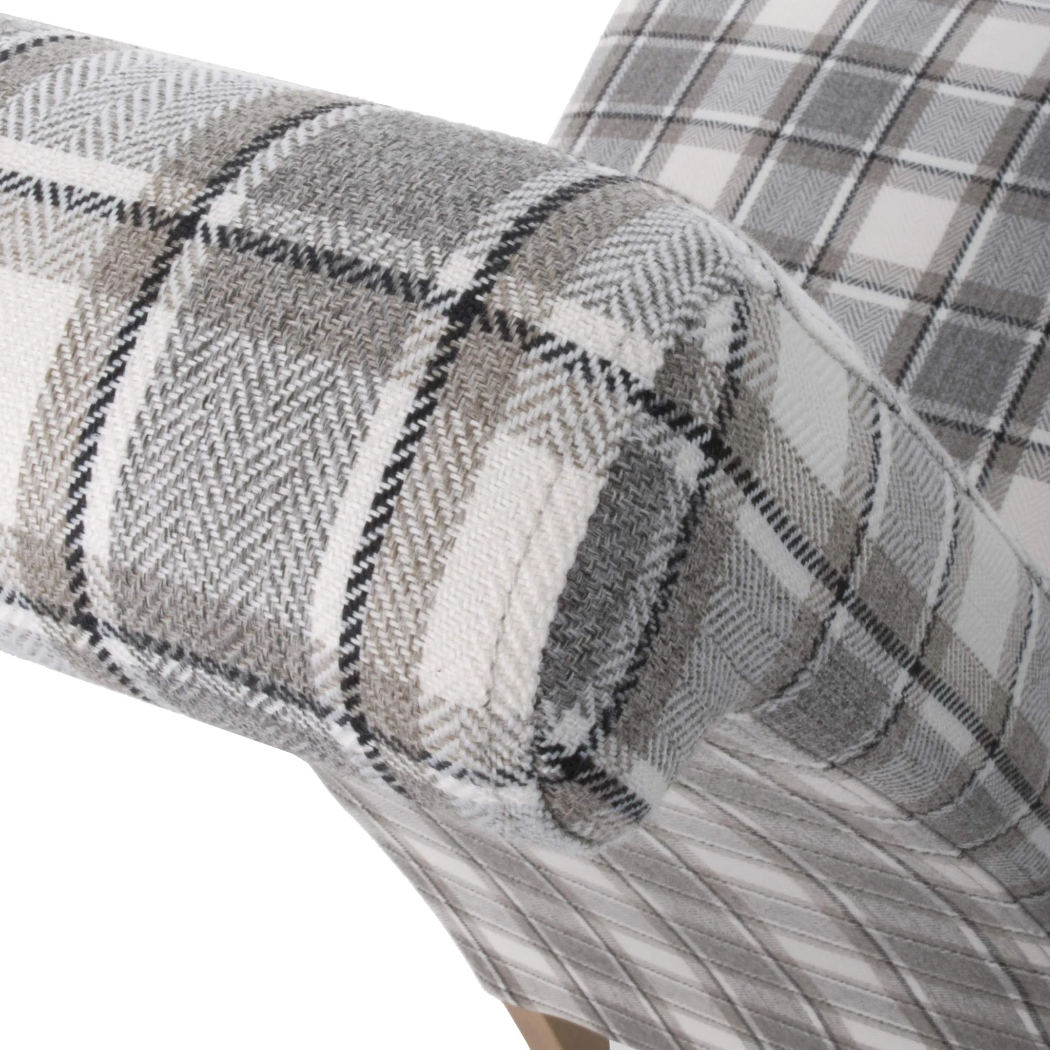 Genna Checked Herringbone Dining Chair - Image 8