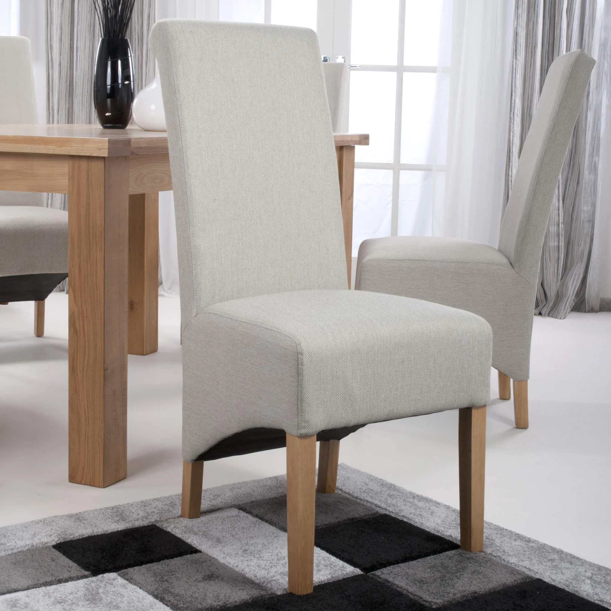 Genna Herringbone Dining Chair - Image 2