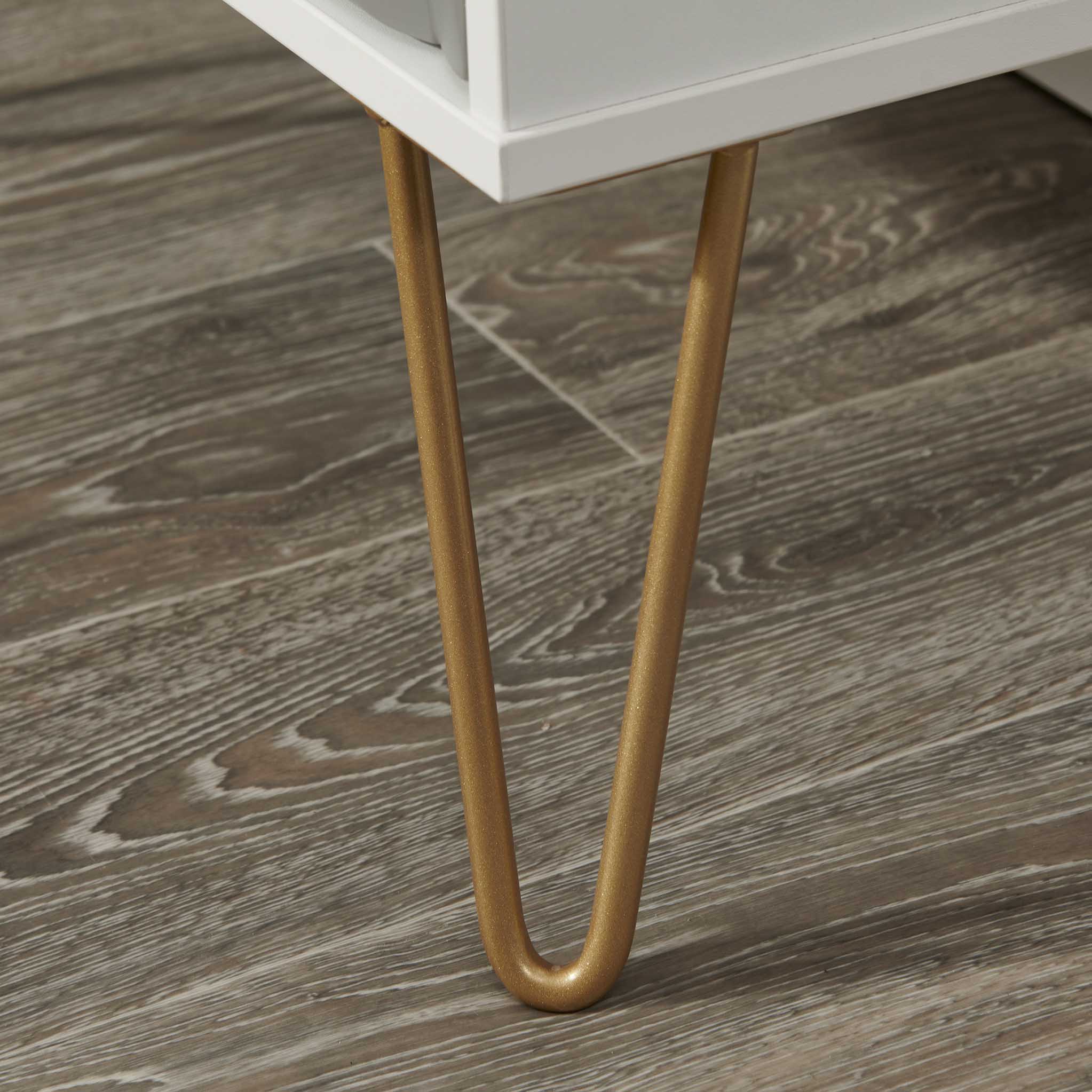 Geo 1 Drawer Bedside Table with Gold Hairpin Legs - Image 17