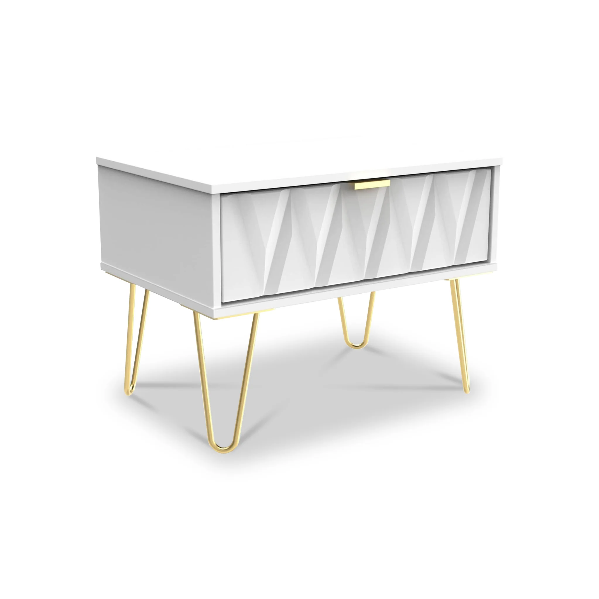 Geo 1 Drawer Side Table with Gold Hairpin Legs - Image 13