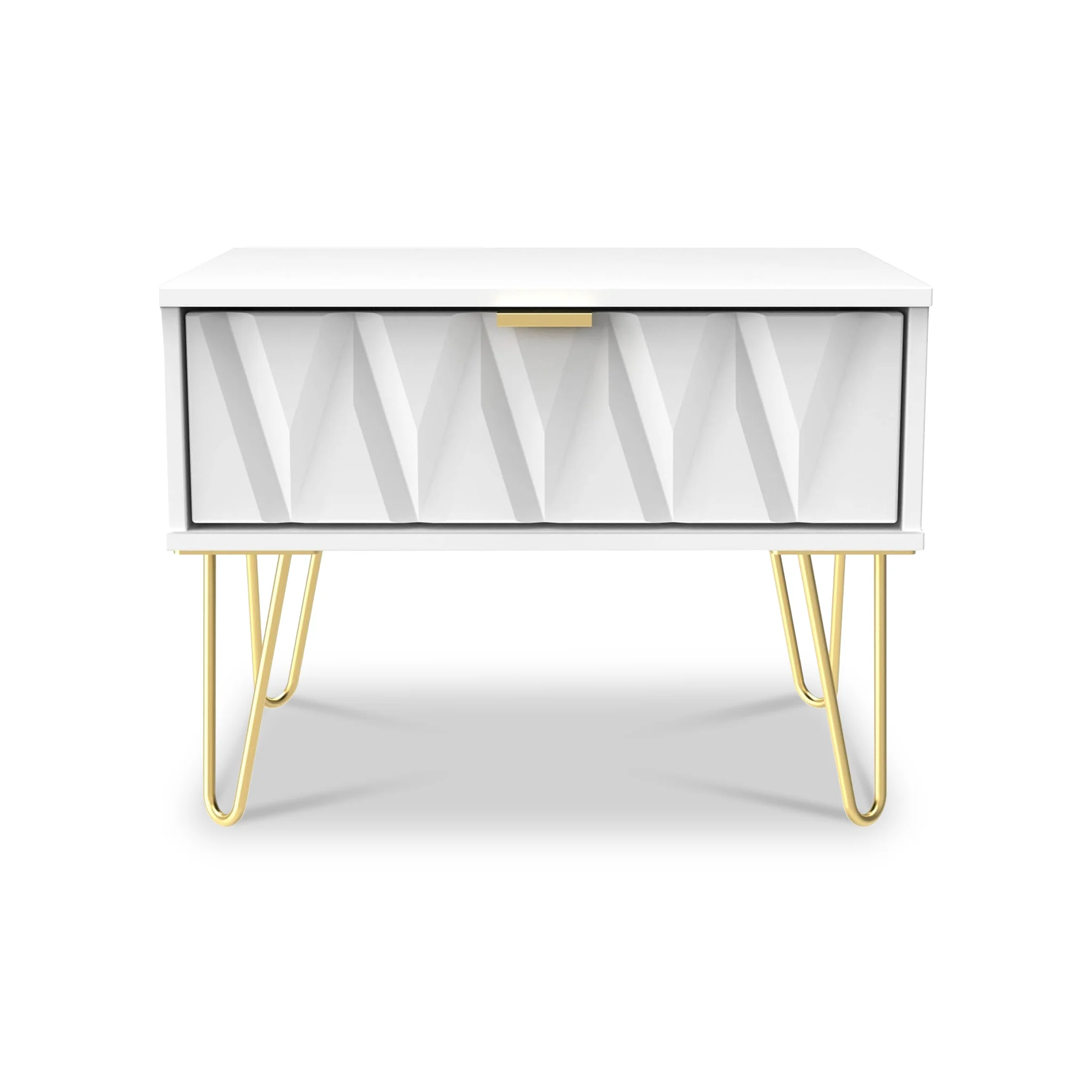 Geo 1 Drawer Side Table with Gold Hairpin Legs - Image 14