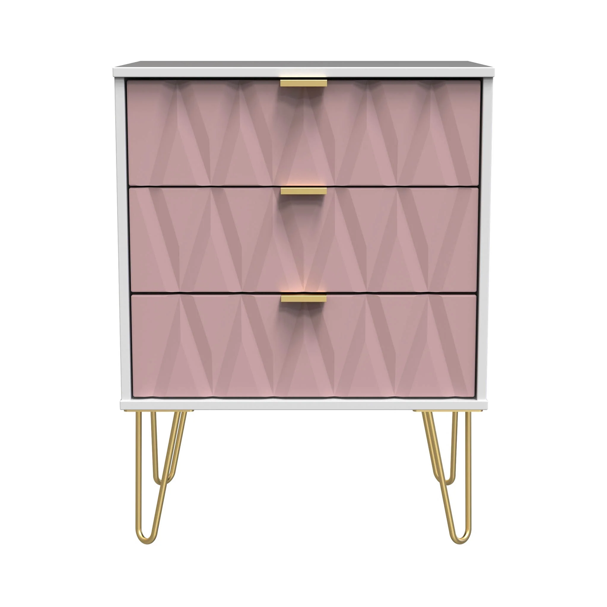 Geo 3 Drawer Midi Chest with Gold Hairpin Leg - Image 11