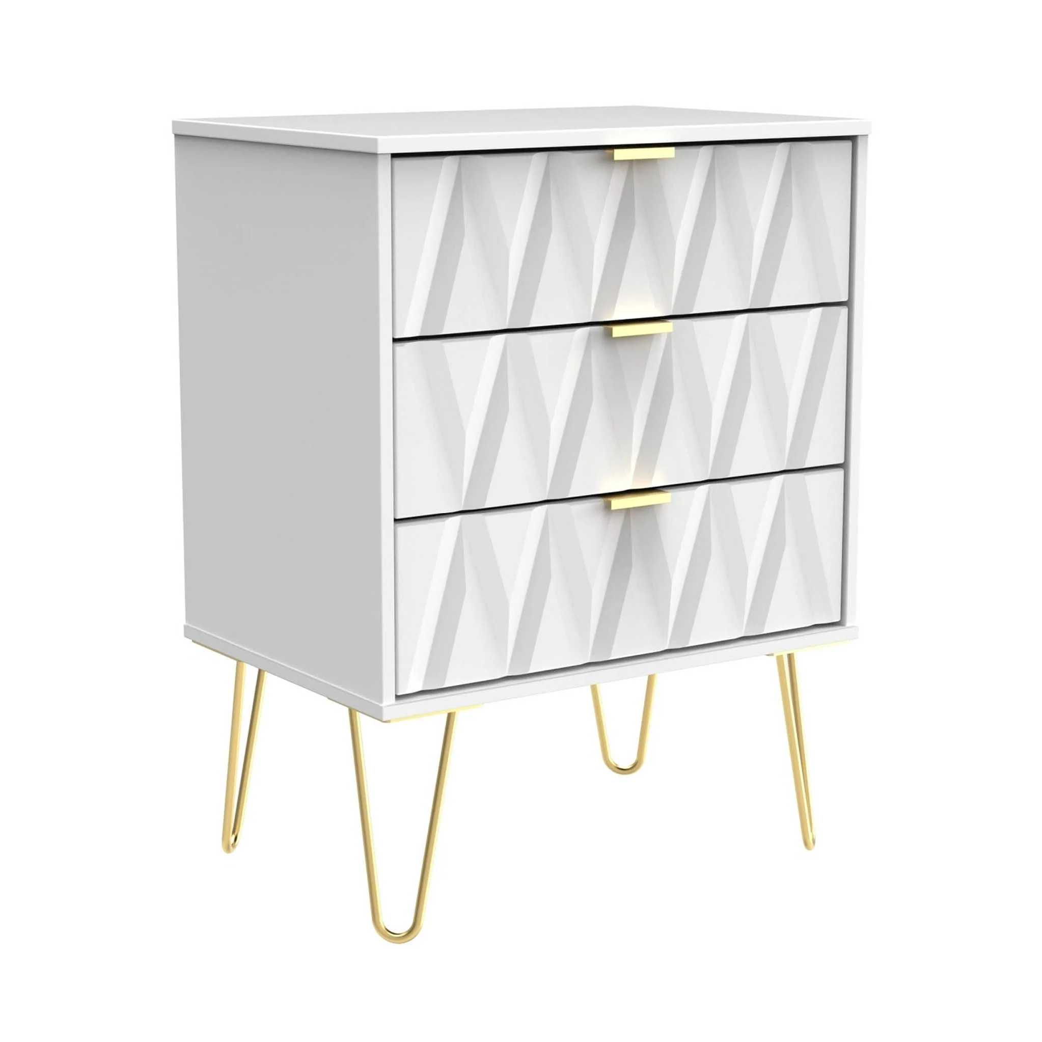 Geo 3 Drawer Midi Chest with Gold Hairpin Leg - Image 14