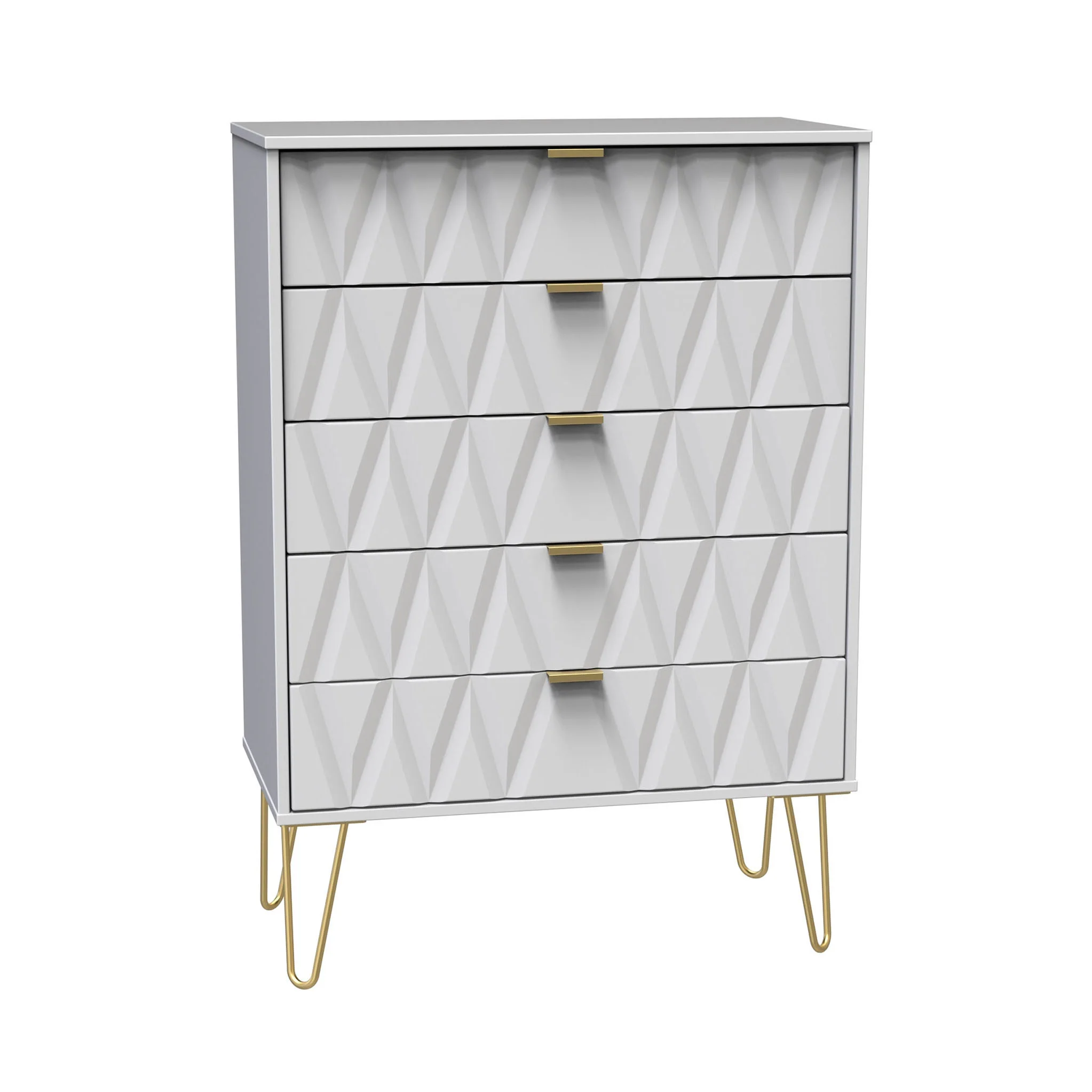 Geo 5 Drawer Chest with Gold Hairpin Legs - Image 8
