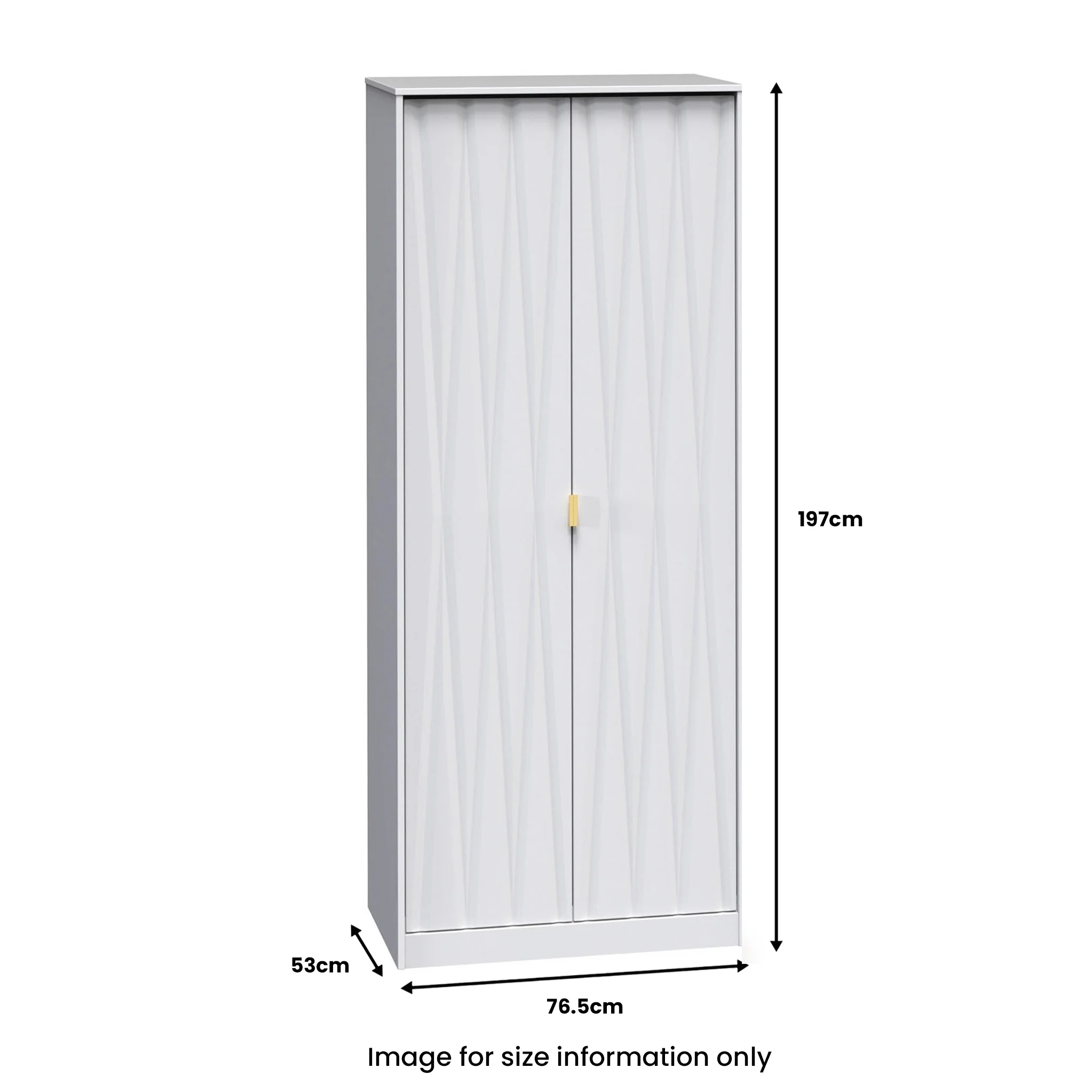 Geo Panelled 2 Door Wardrobe - Image 10
