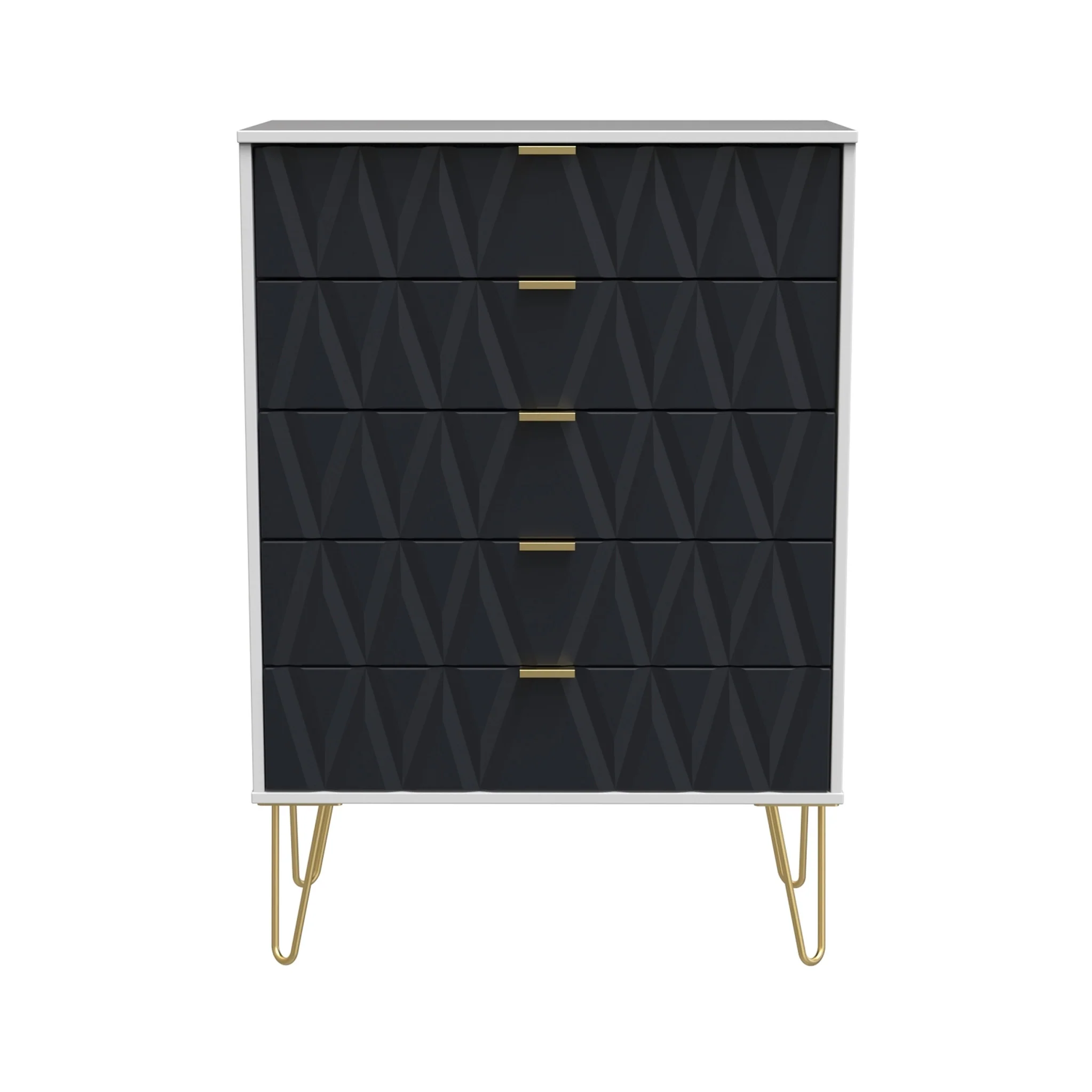Geo 5 Drawer Chest with Gold Hairpin Legs - Image 4