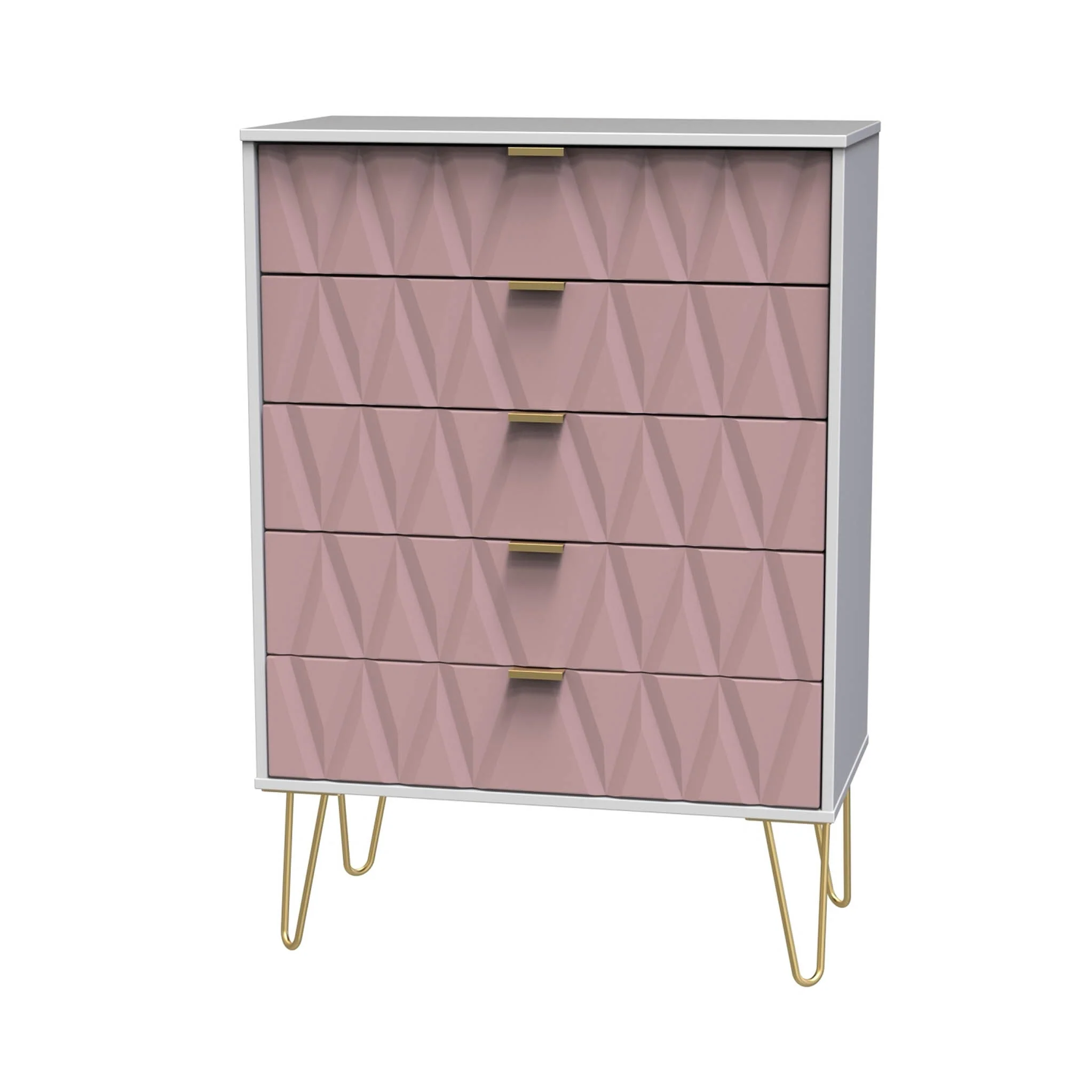 Geo 5 Drawer Chest with Gold Hairpin Legs - Image 7