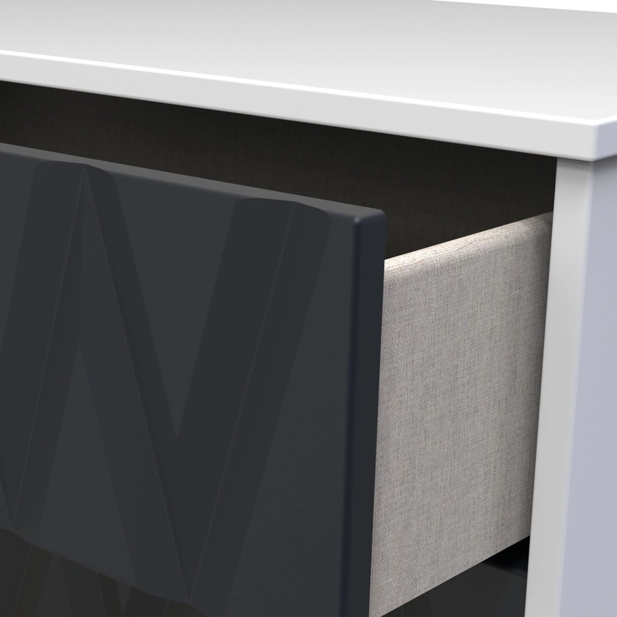 Geo Panelled 2 Door 2 Drawer Wardrobe - Image 14