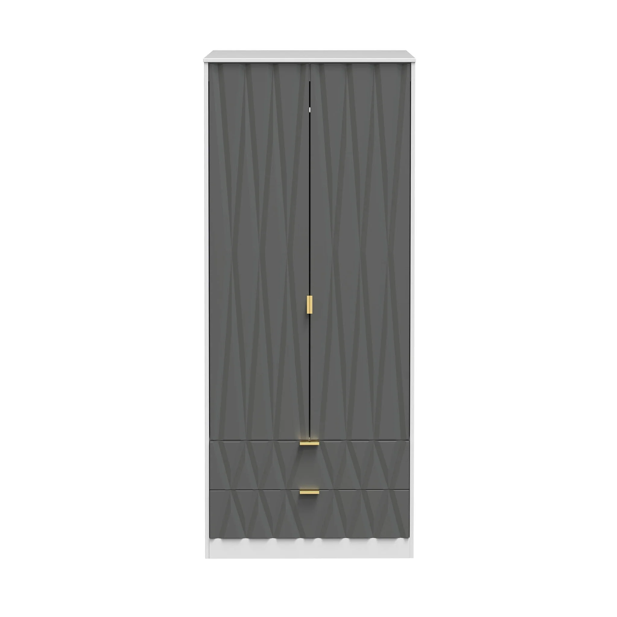 Geo Panelled 2 Door 2 Drawer Wardrobe - Image 3