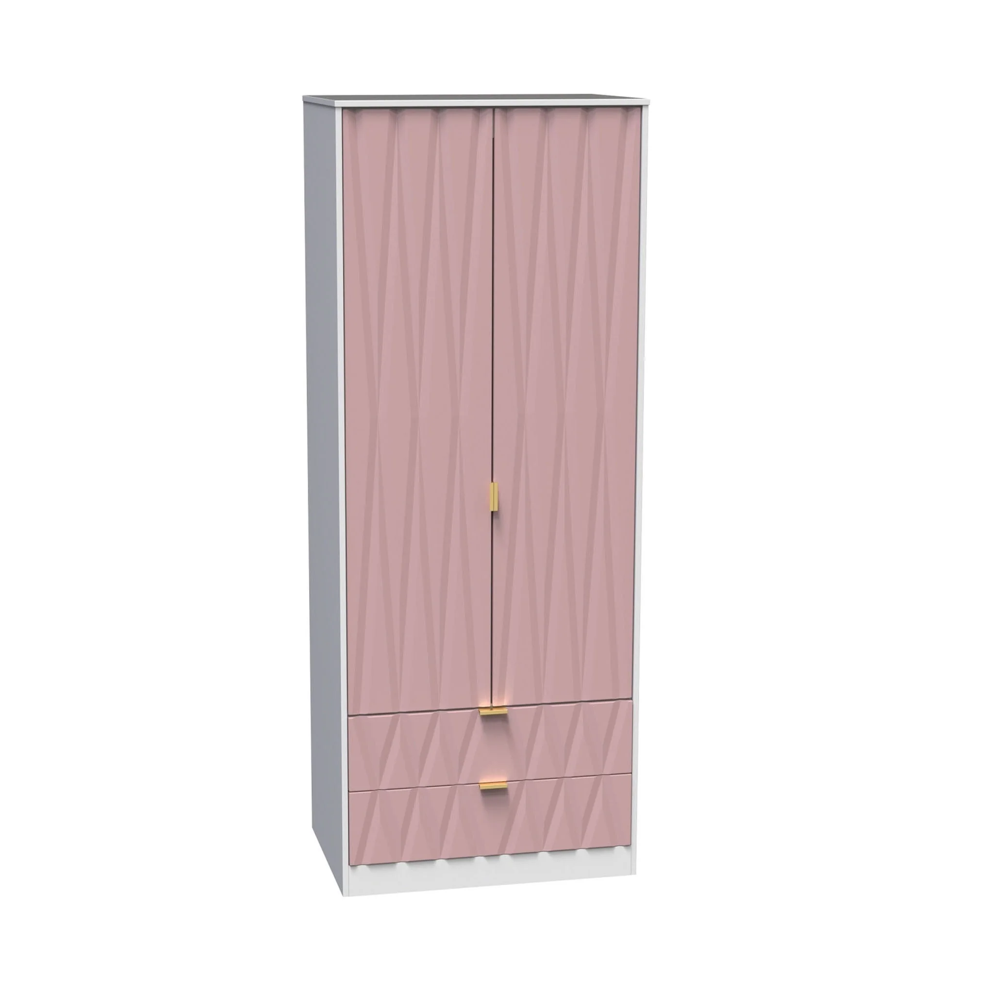 Geo Panelled 2 Door 2 Drawer Wardrobe - Image 6