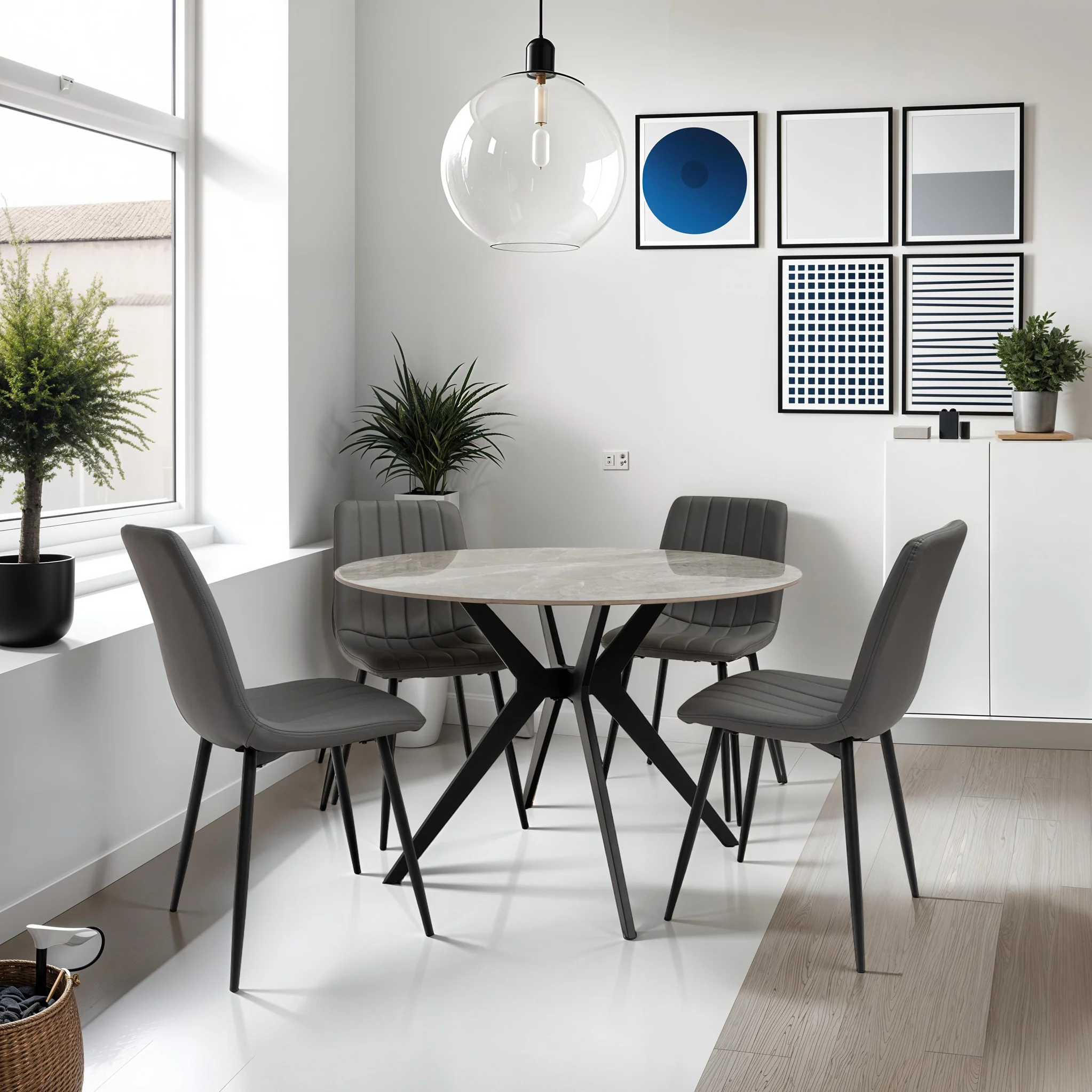 Geri Faux Leather Curved Seat Dining Chair - Image 7