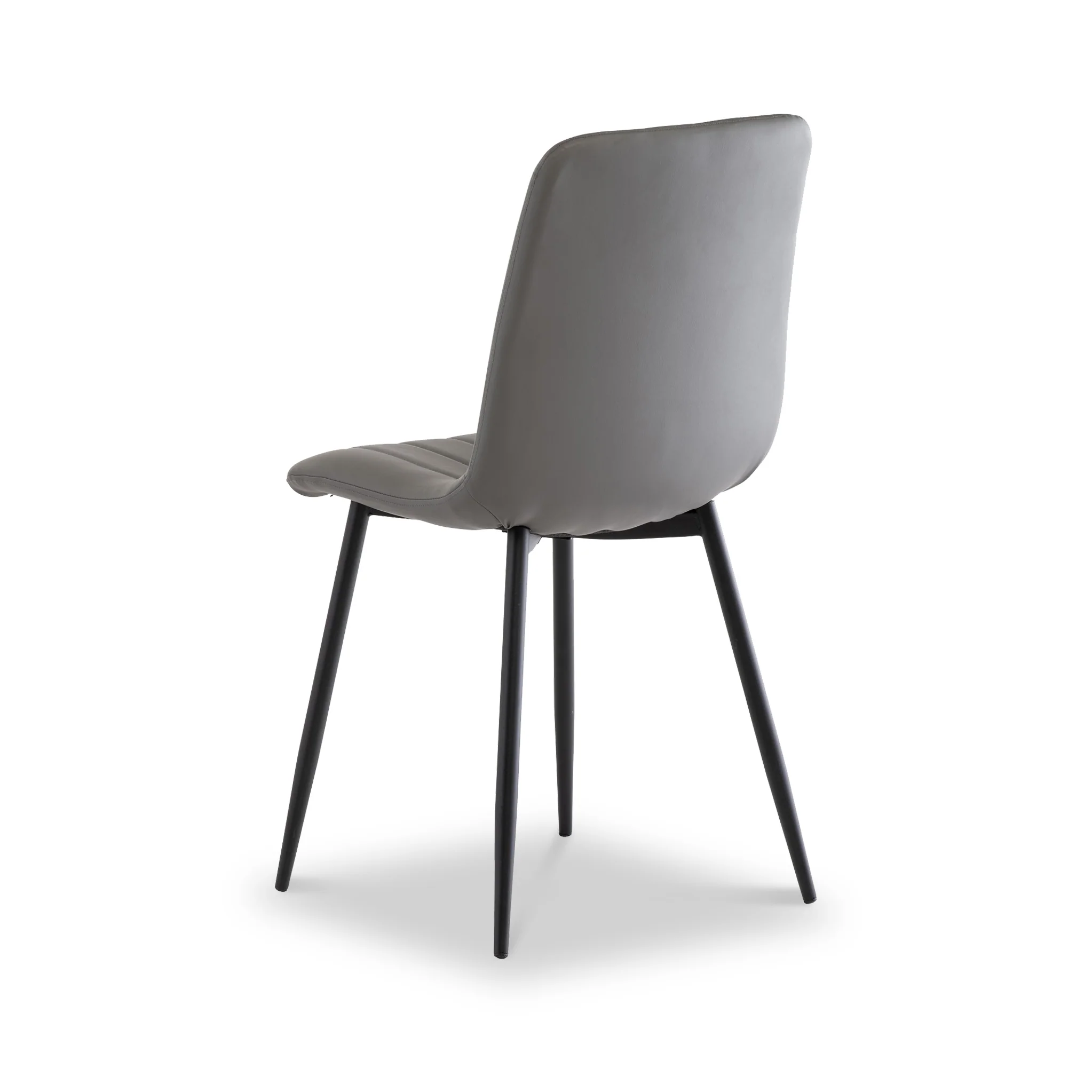 Geri Grey Faux Leather Curved Seat Dining Chair - Image 3