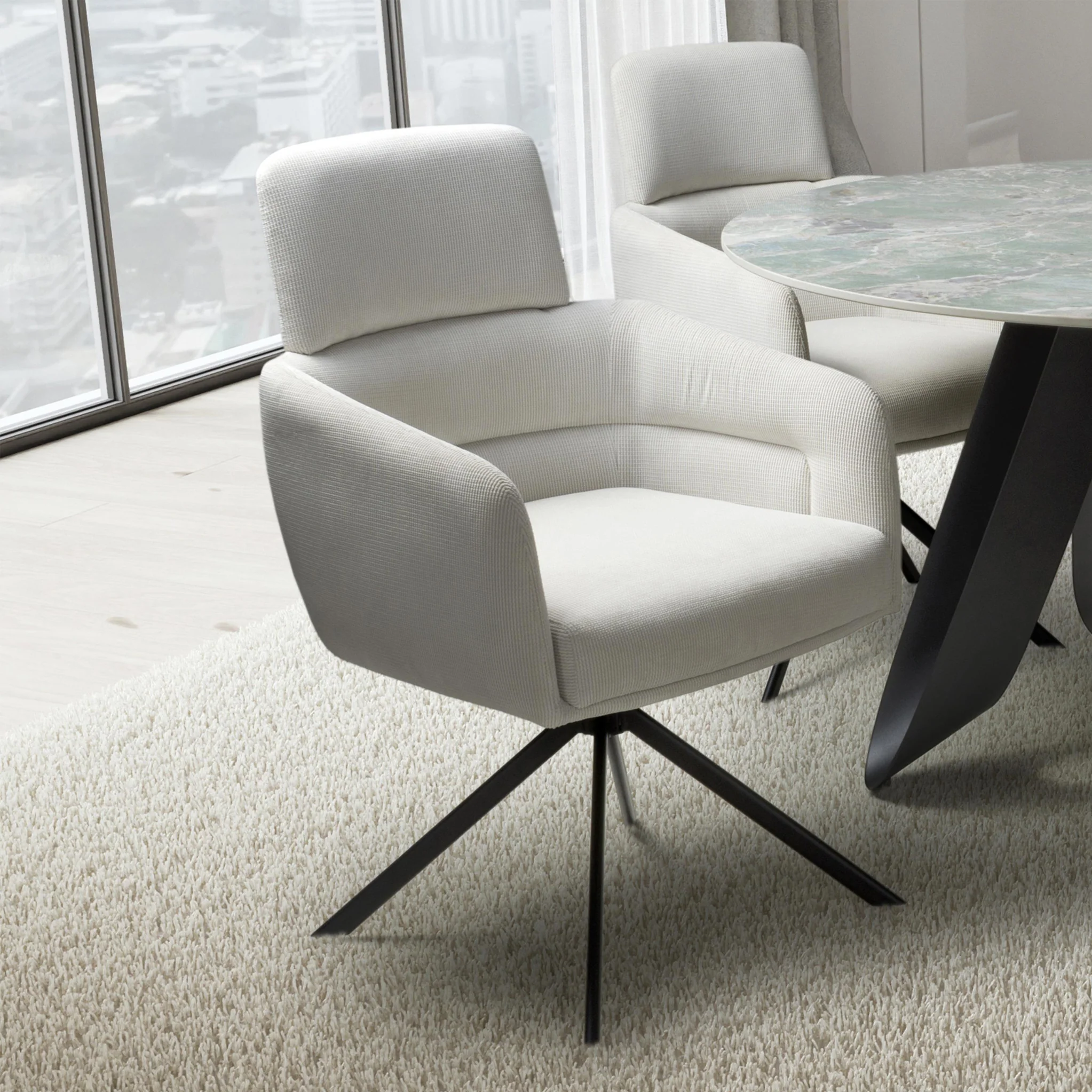 Gilston Corduroy Swivel Dining Chair - Image 2