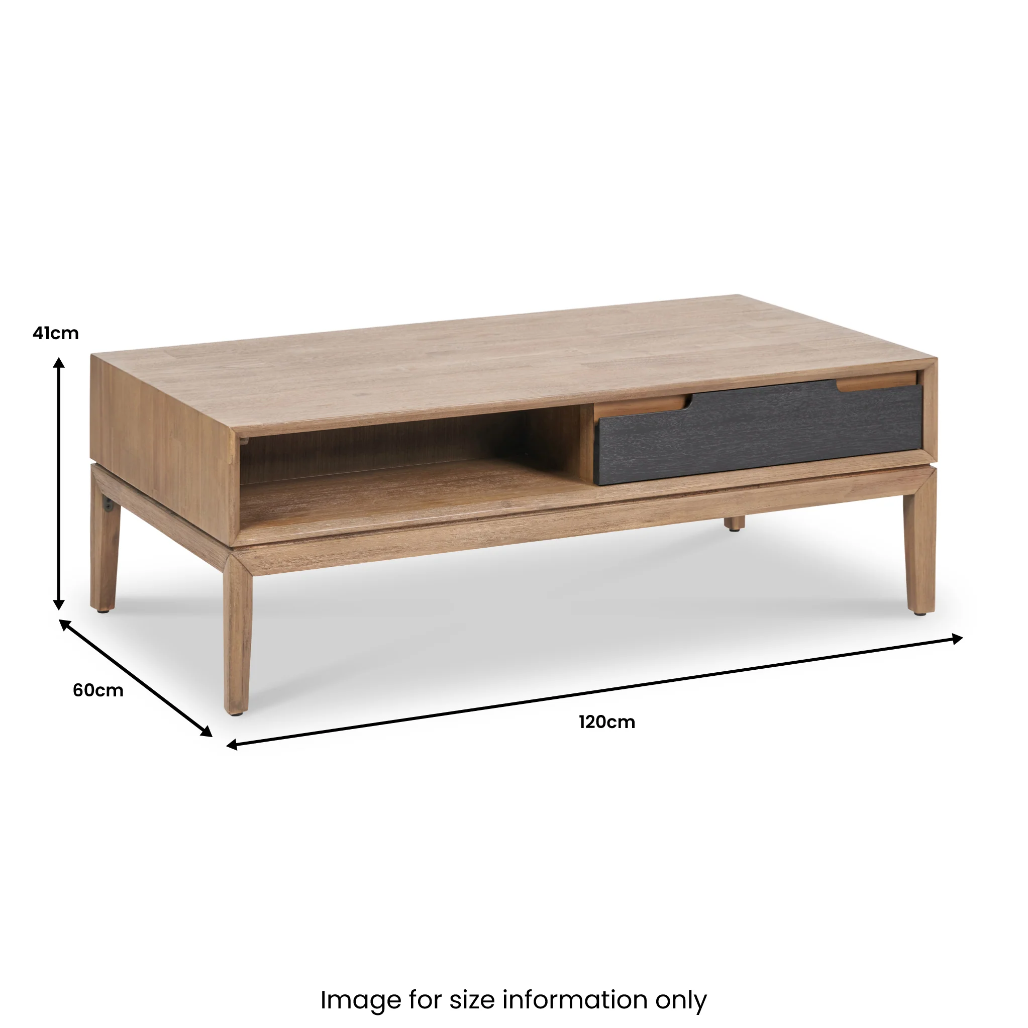 Gio Acacia 2 Drawer Coffee Table - Image 11