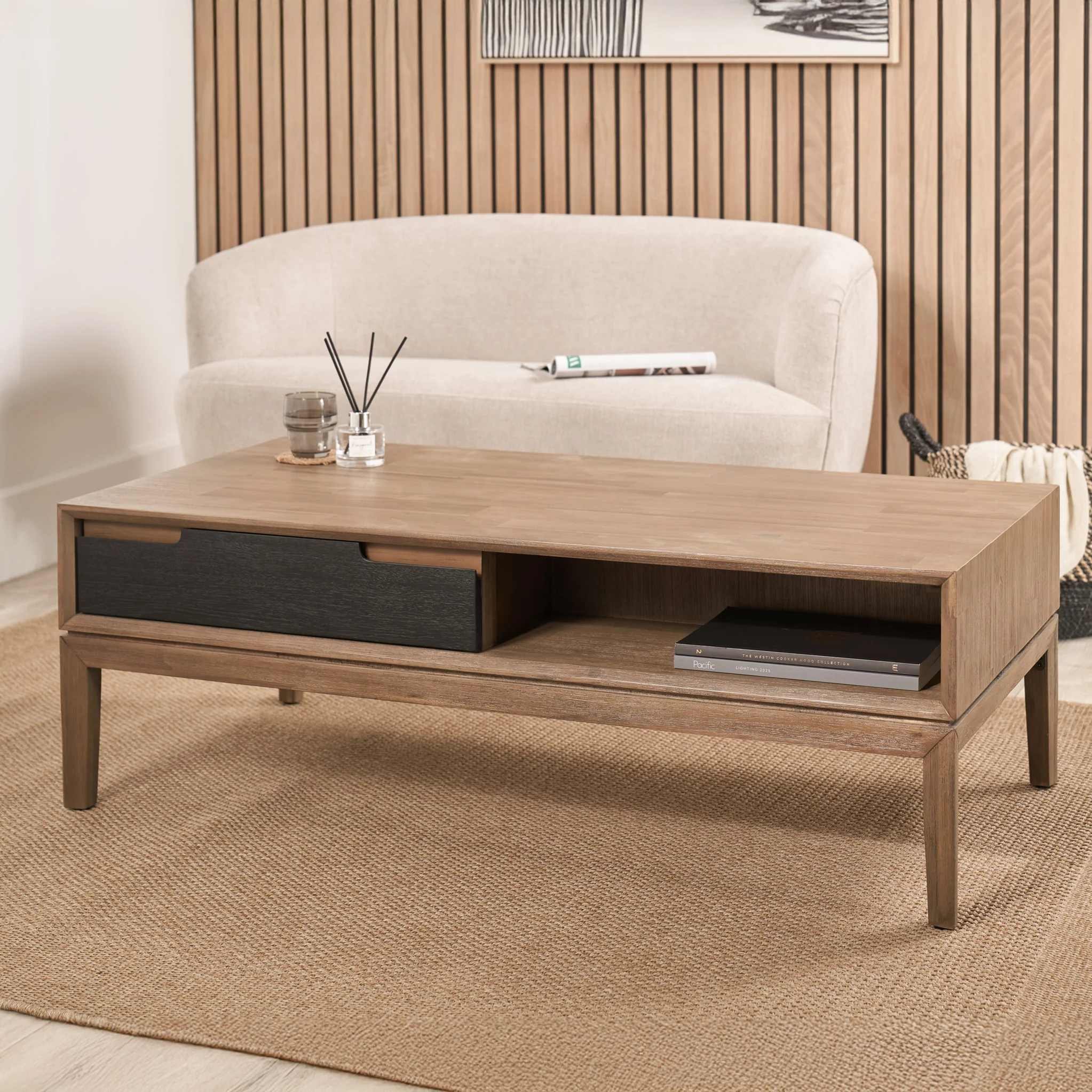 Gio Acacia 2 Drawer Coffee Table - Image 2