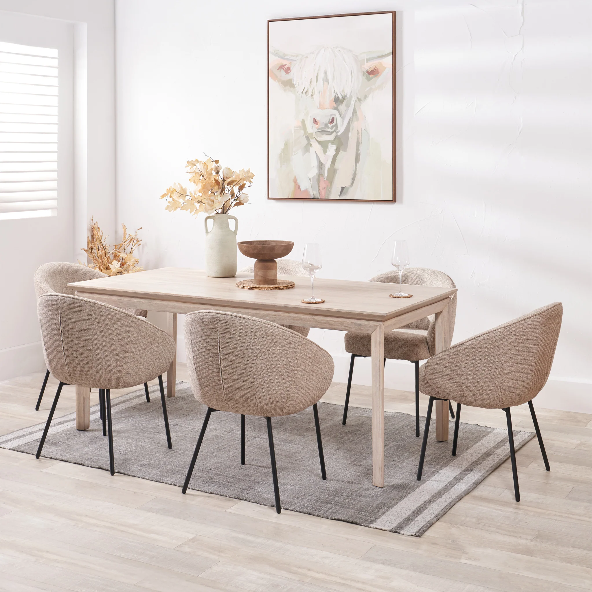 Gio White Sand Acacia 180cm Dining Table - Image 2
