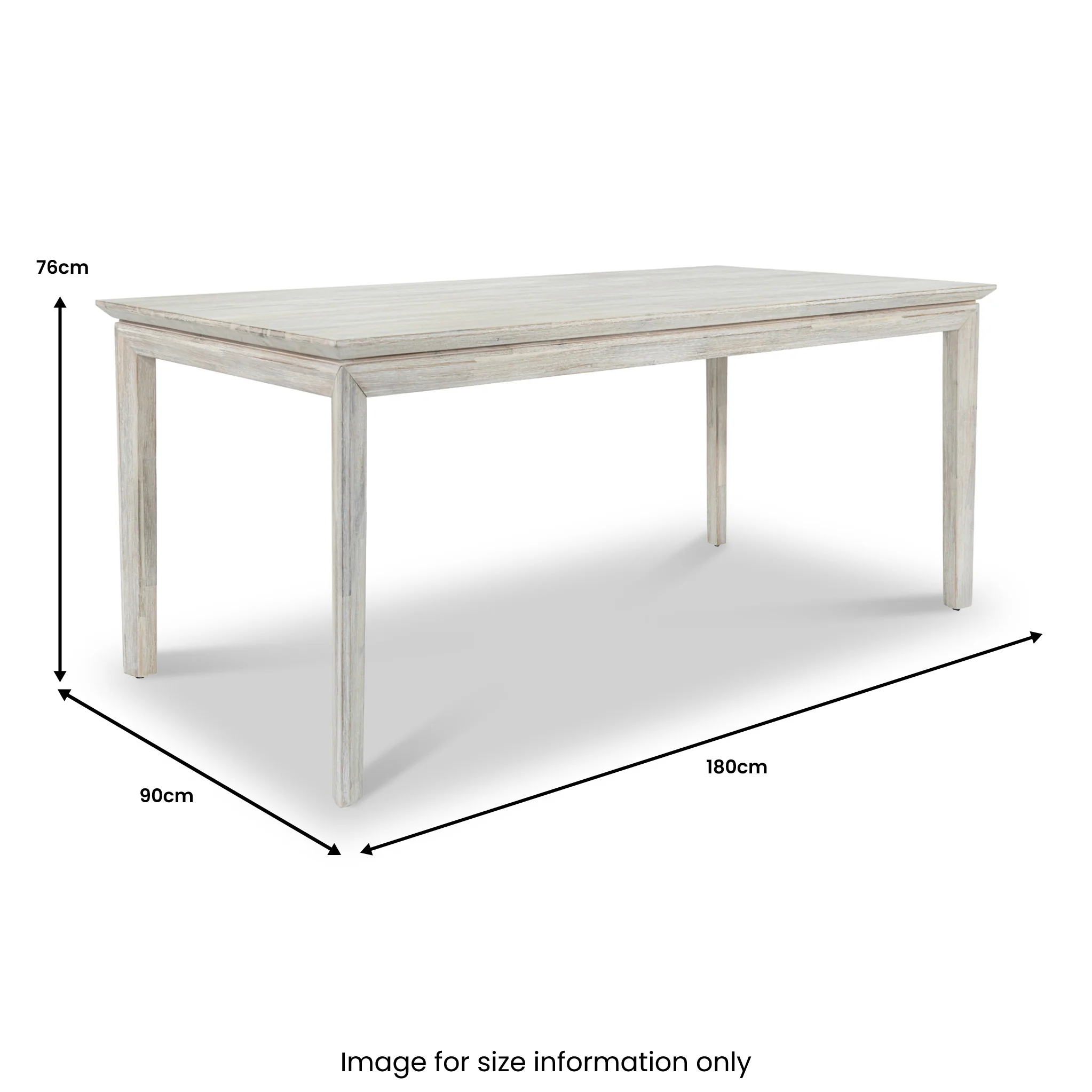 Gio White Sand Acacia 180cm Dining Table - Image 8