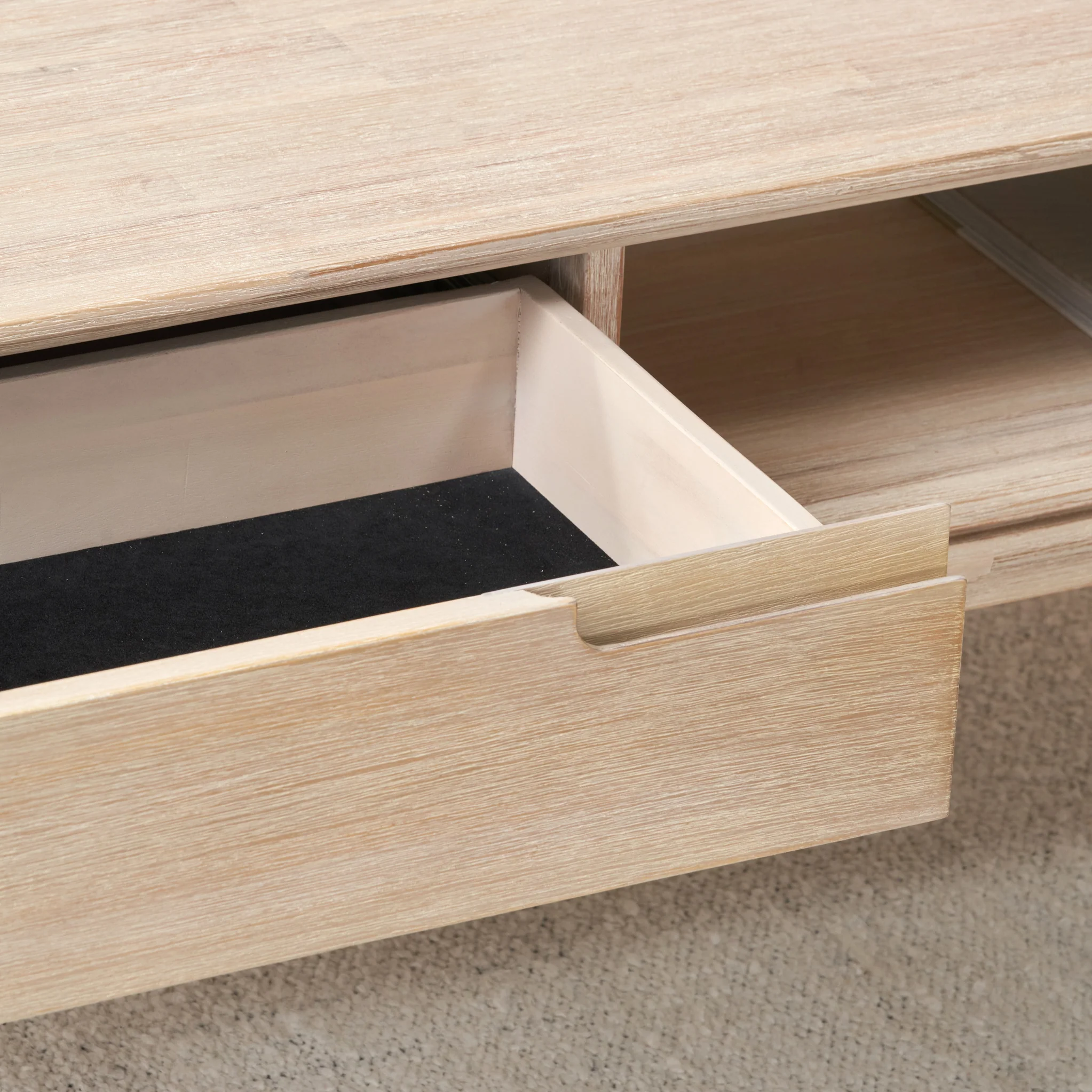Gio White Sand Acacia 2 Drawer Coffee Table - Image 4