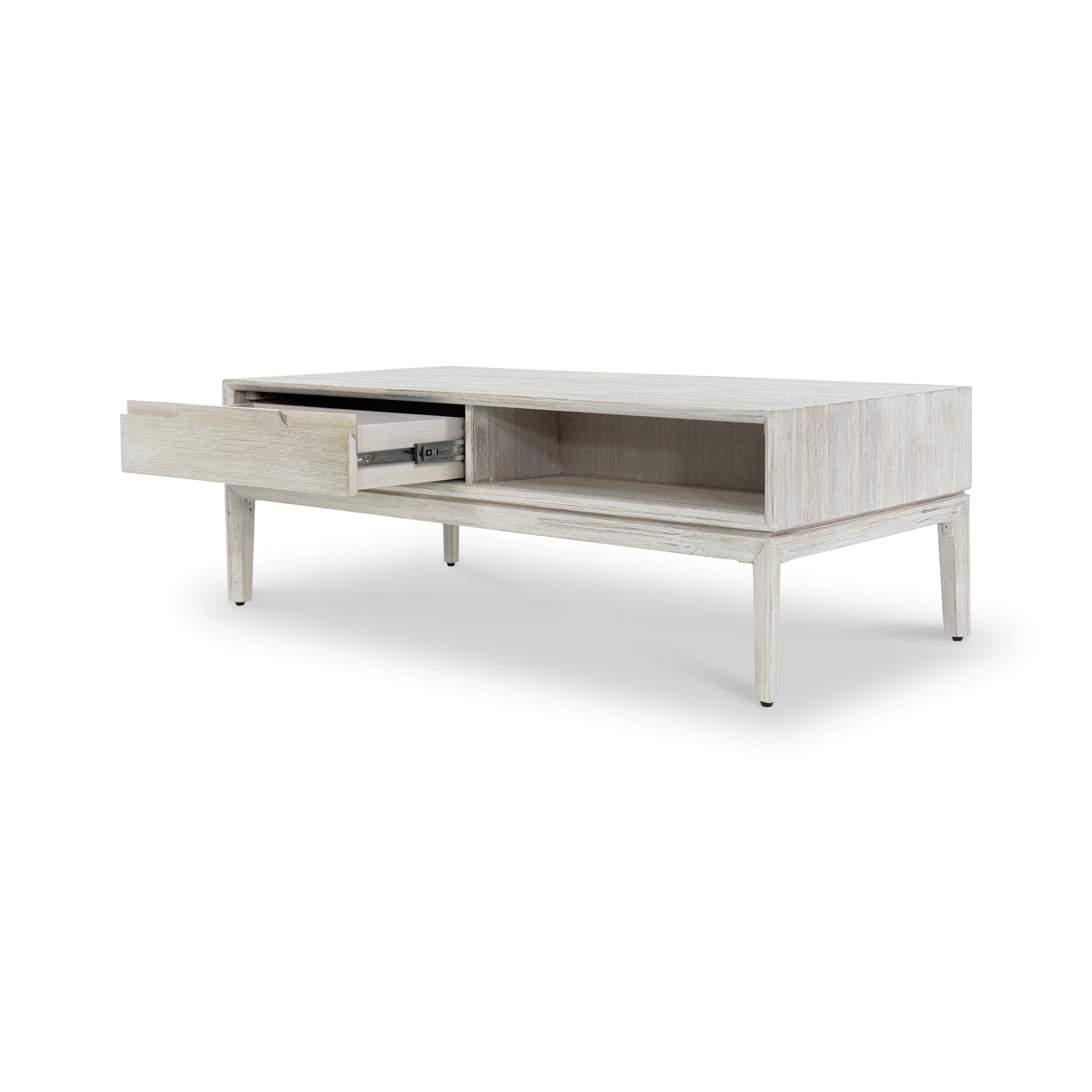 Gio White Sand Acacia 2 Drawer Coffee Table - Image 5