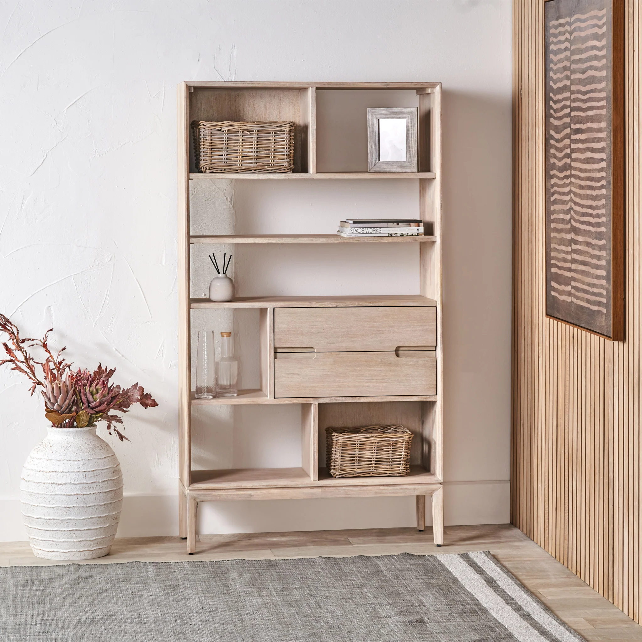 Gio White Sand Acacia Bookcase - Image 2