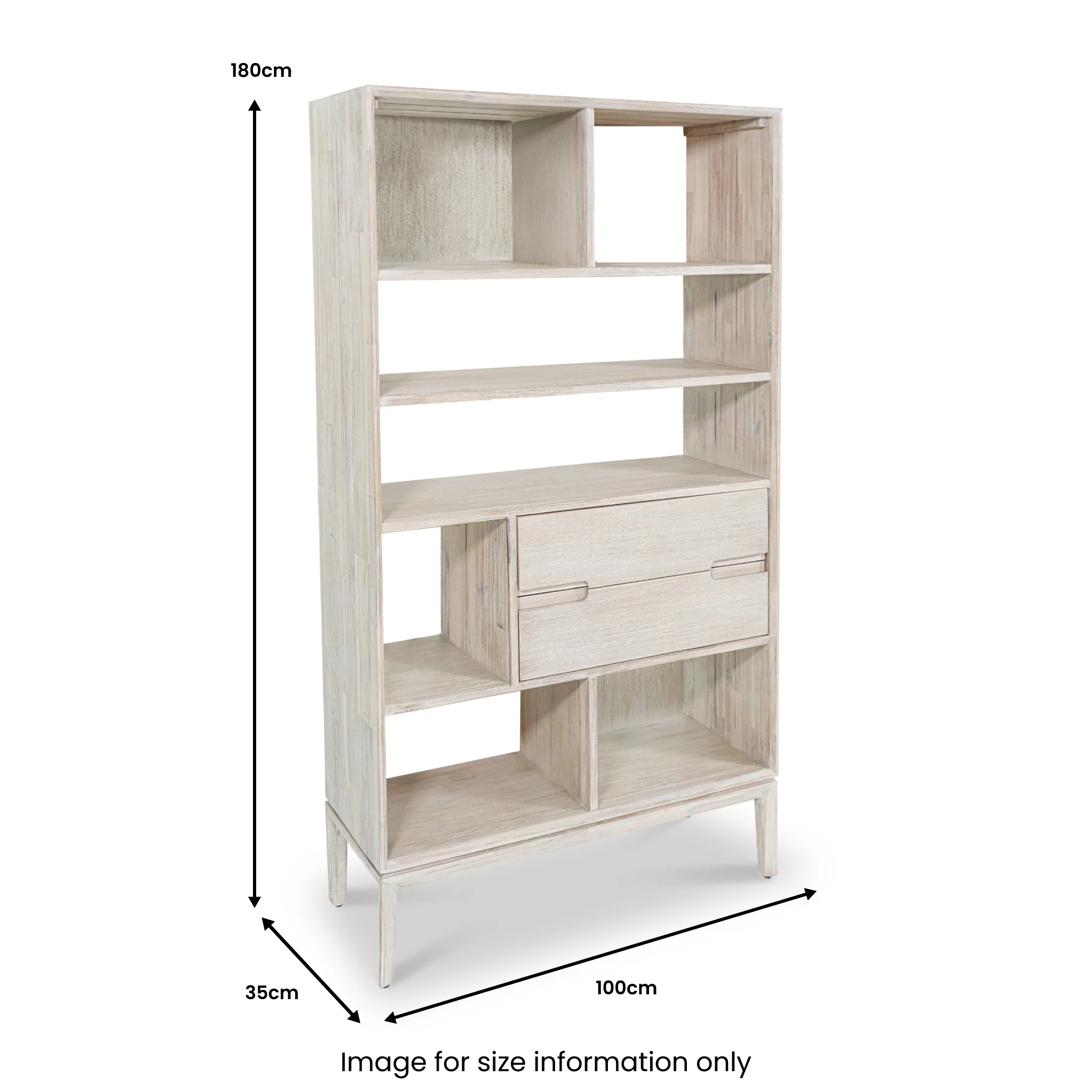 Gio White Sand Acacia Bookcase - Image 9