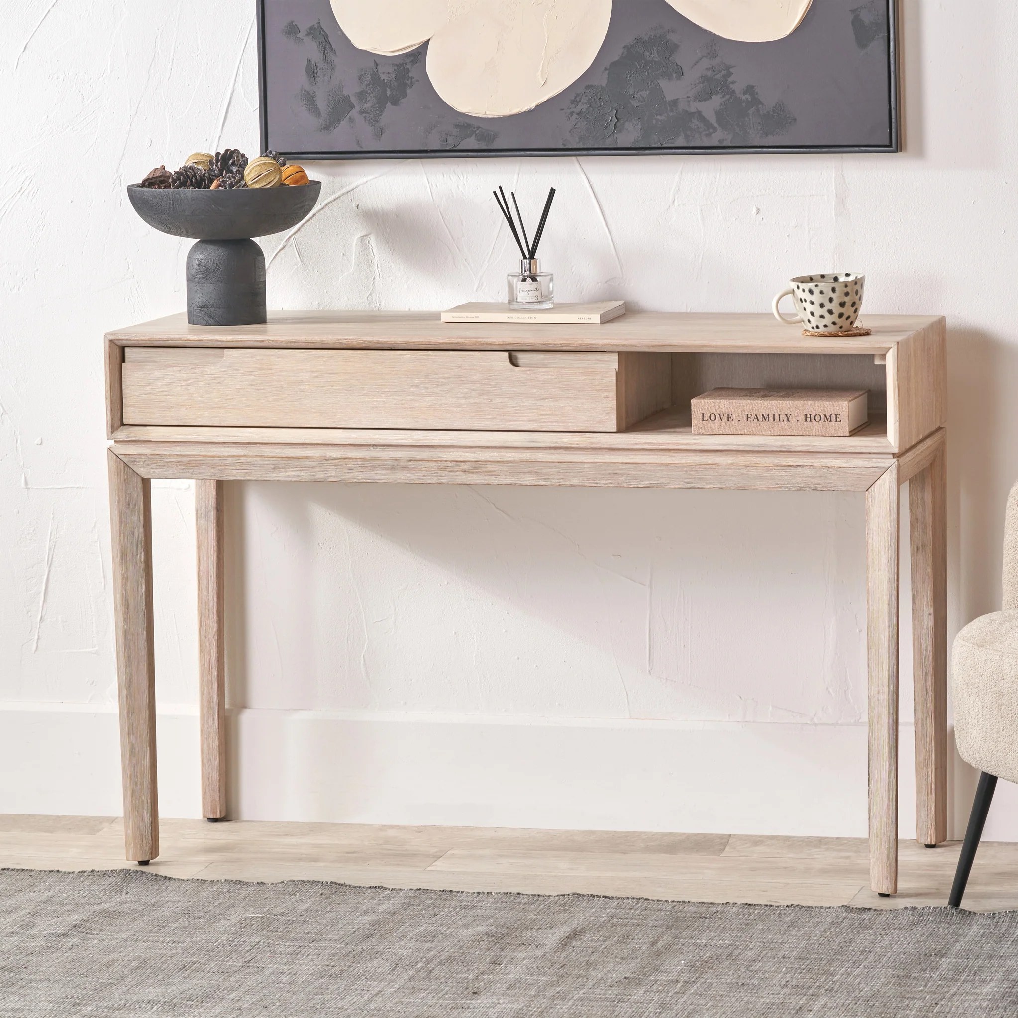 Gio White Sand Acacia Console Table - Image 2