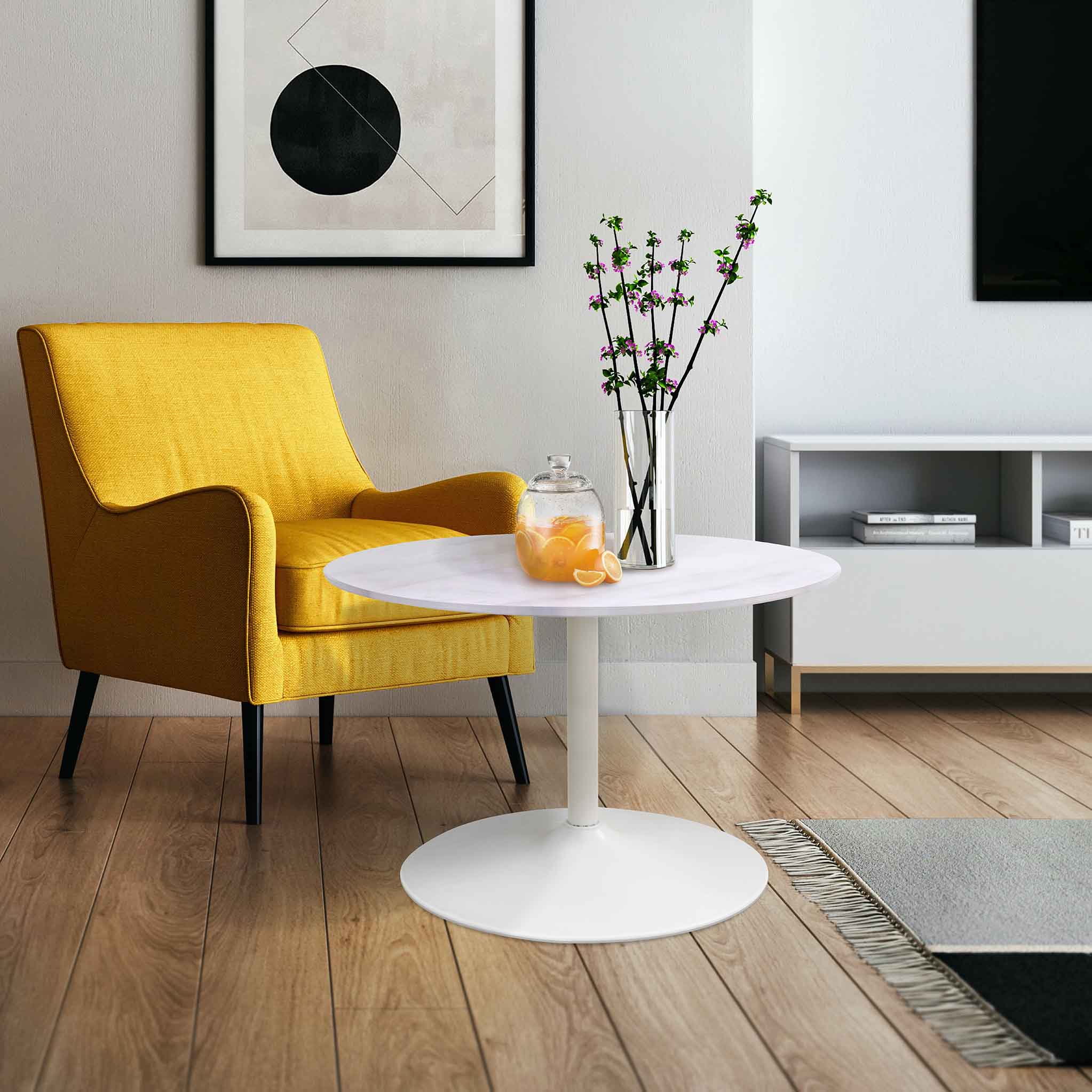 Gwen White Marble Coffee Table - Image 2