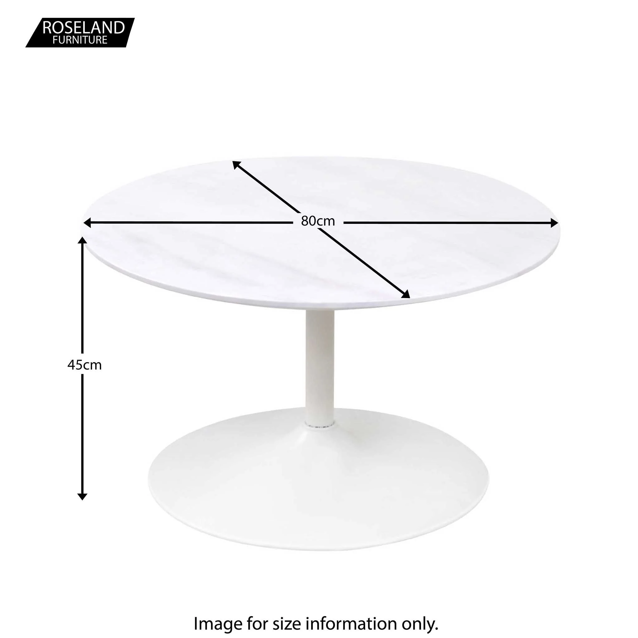Gwen White Marble Coffee Table - Image 6