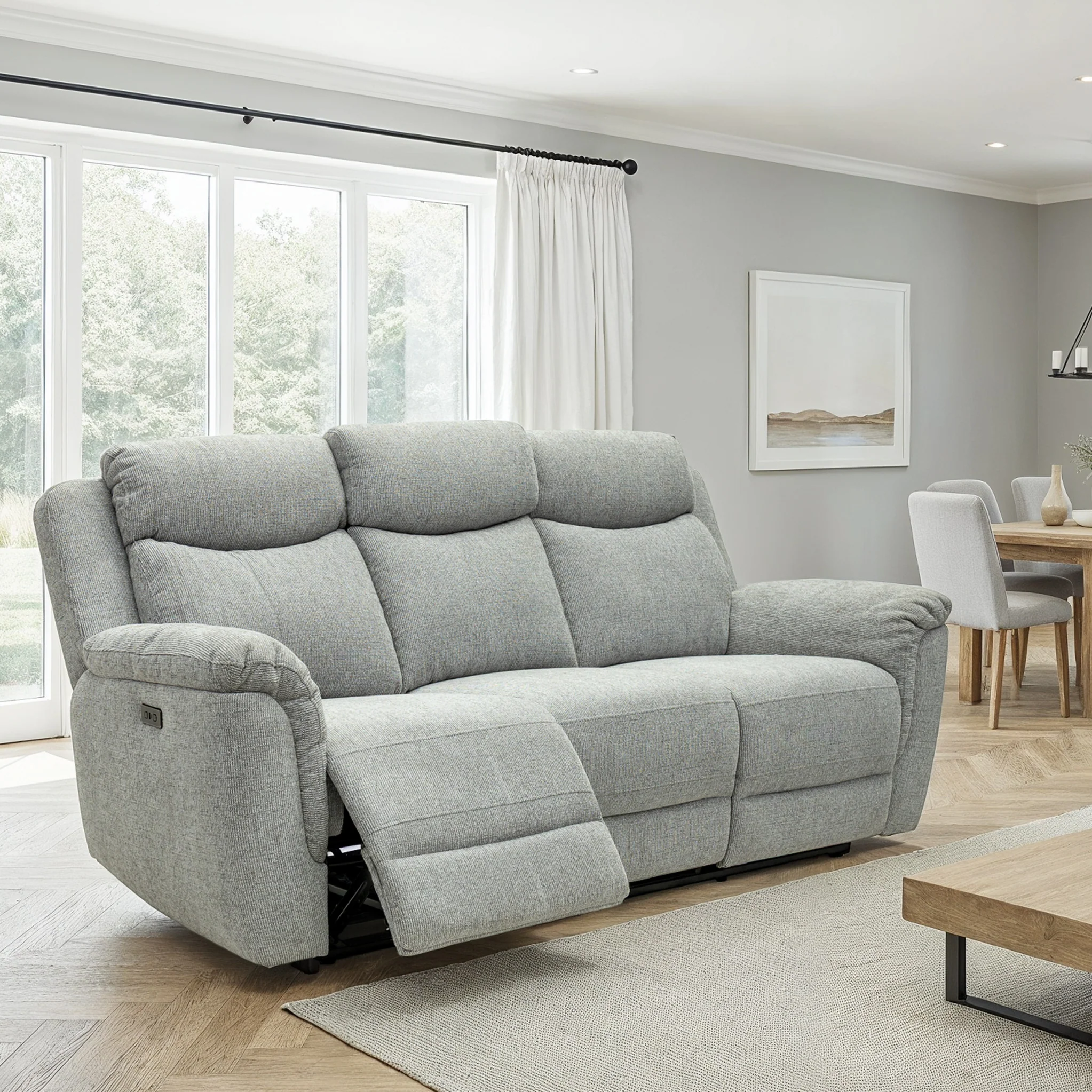 Hadlow Power Recliner 3 Seater Sofa with Console - Image 2