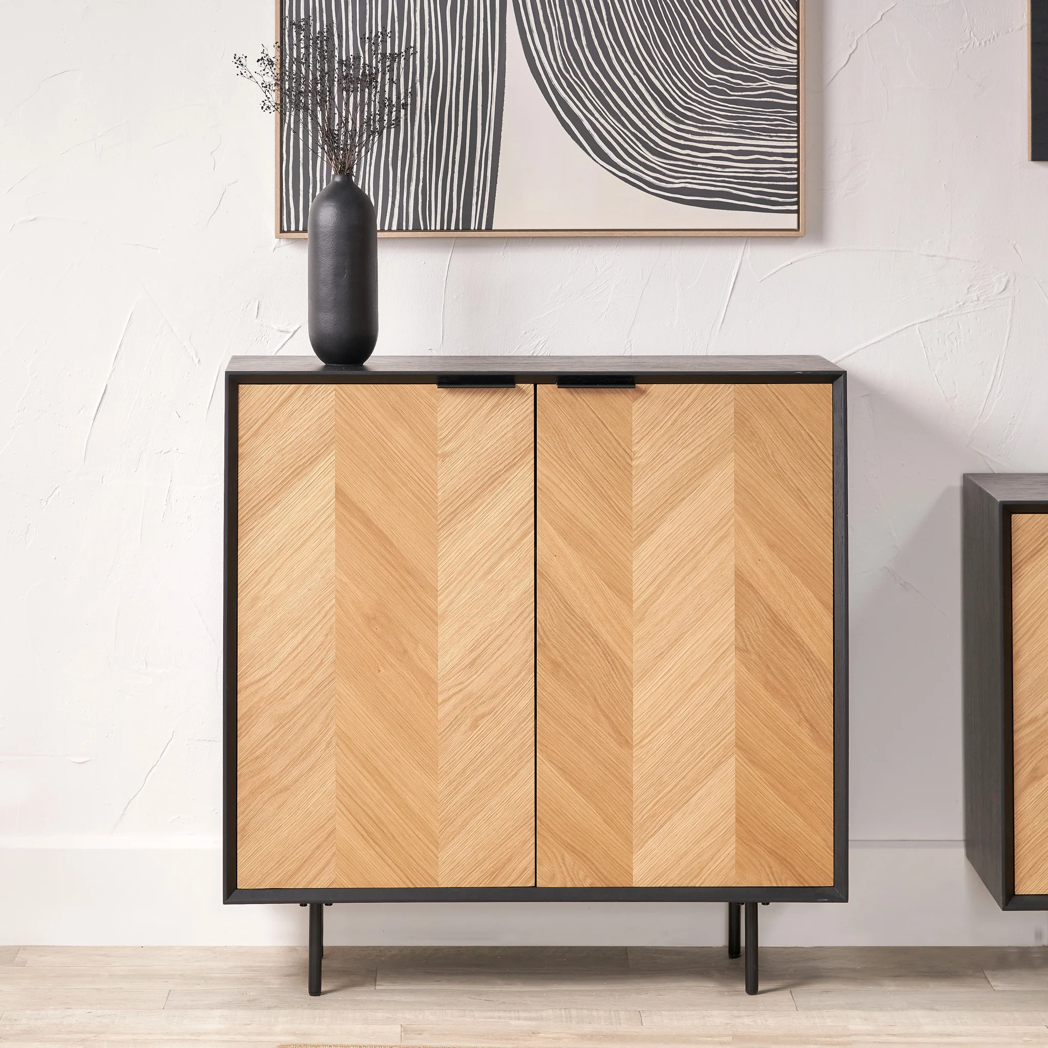 Hailee Oak and Pine 2 Door Cabinet - Image 2