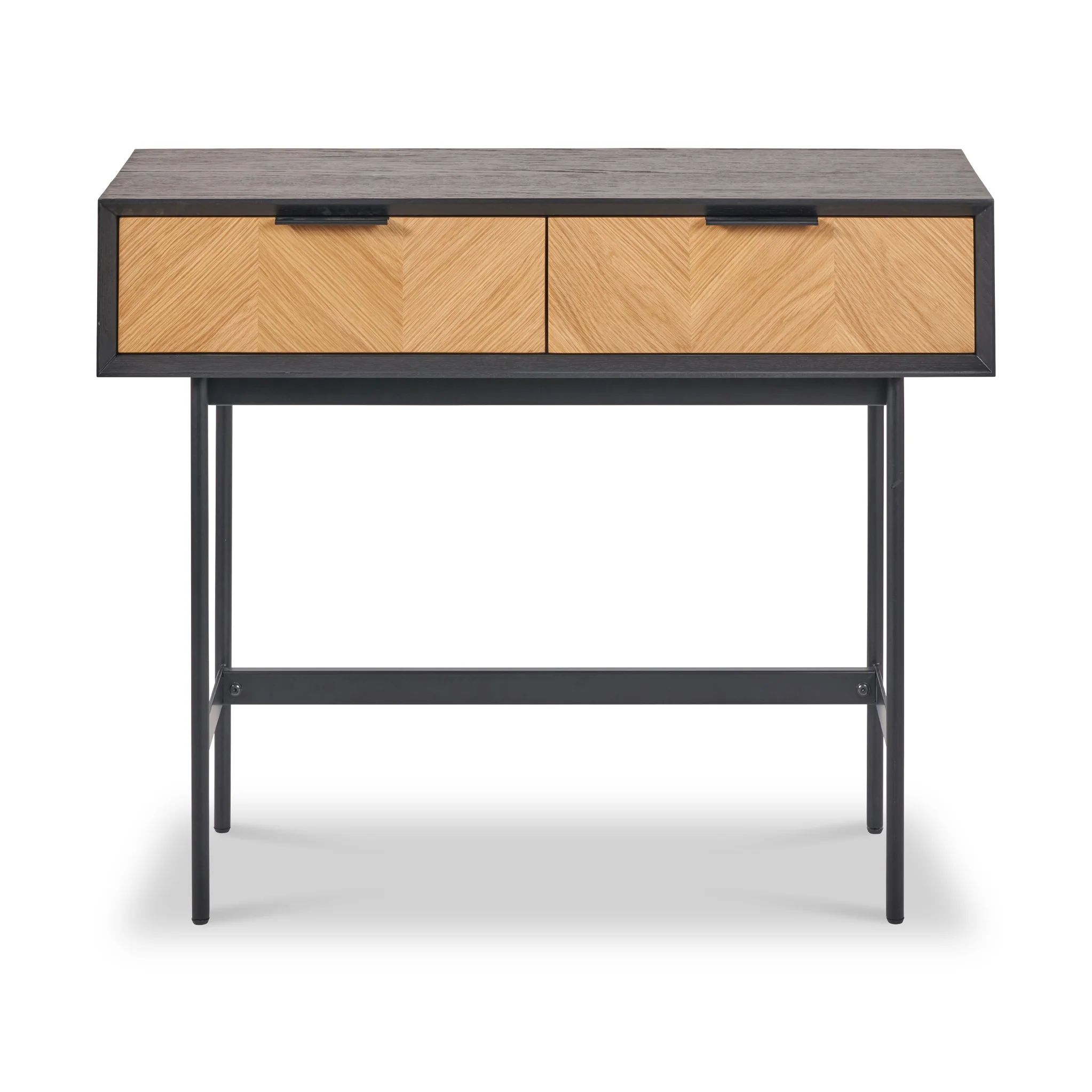 Hailee Oak and Pine 2 Drawer Console Table - Image 3