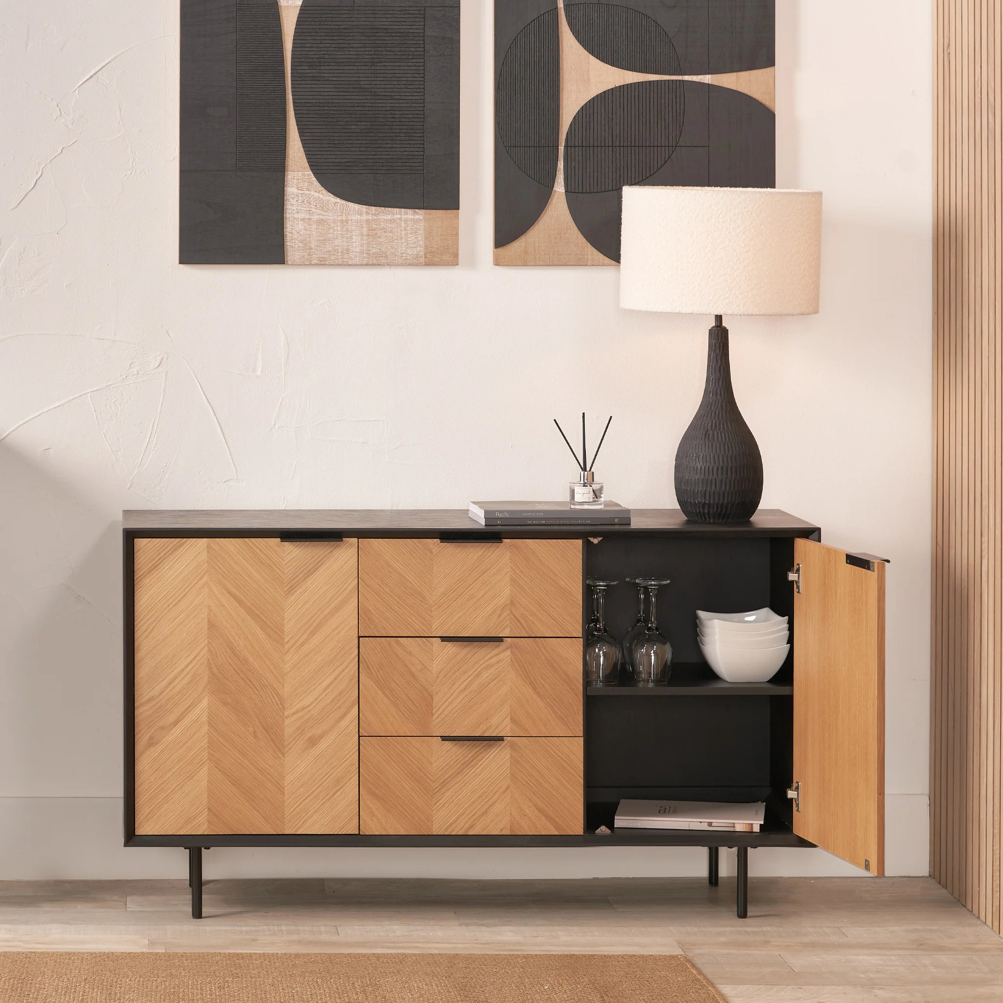 Hailee Oak and Pine Large Sideboard - Image 4