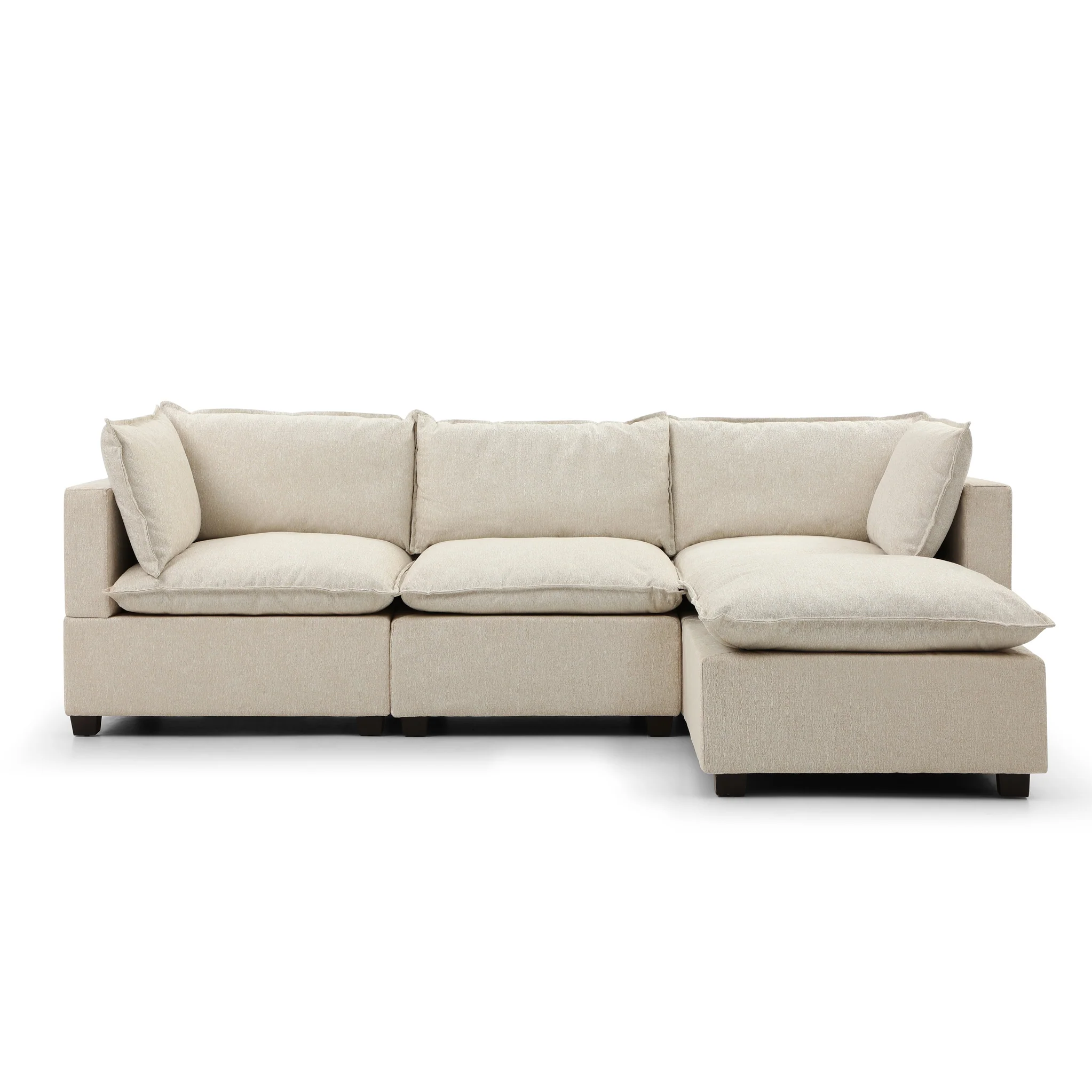 Hampton 3 Seater Boucle Chaise Sofa - Image 5