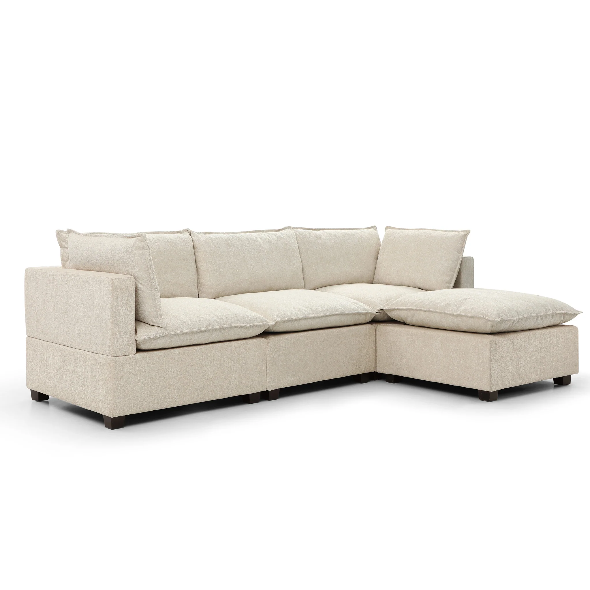 Hampton 3 Seater Boucle Chaise Sofa - Image 8