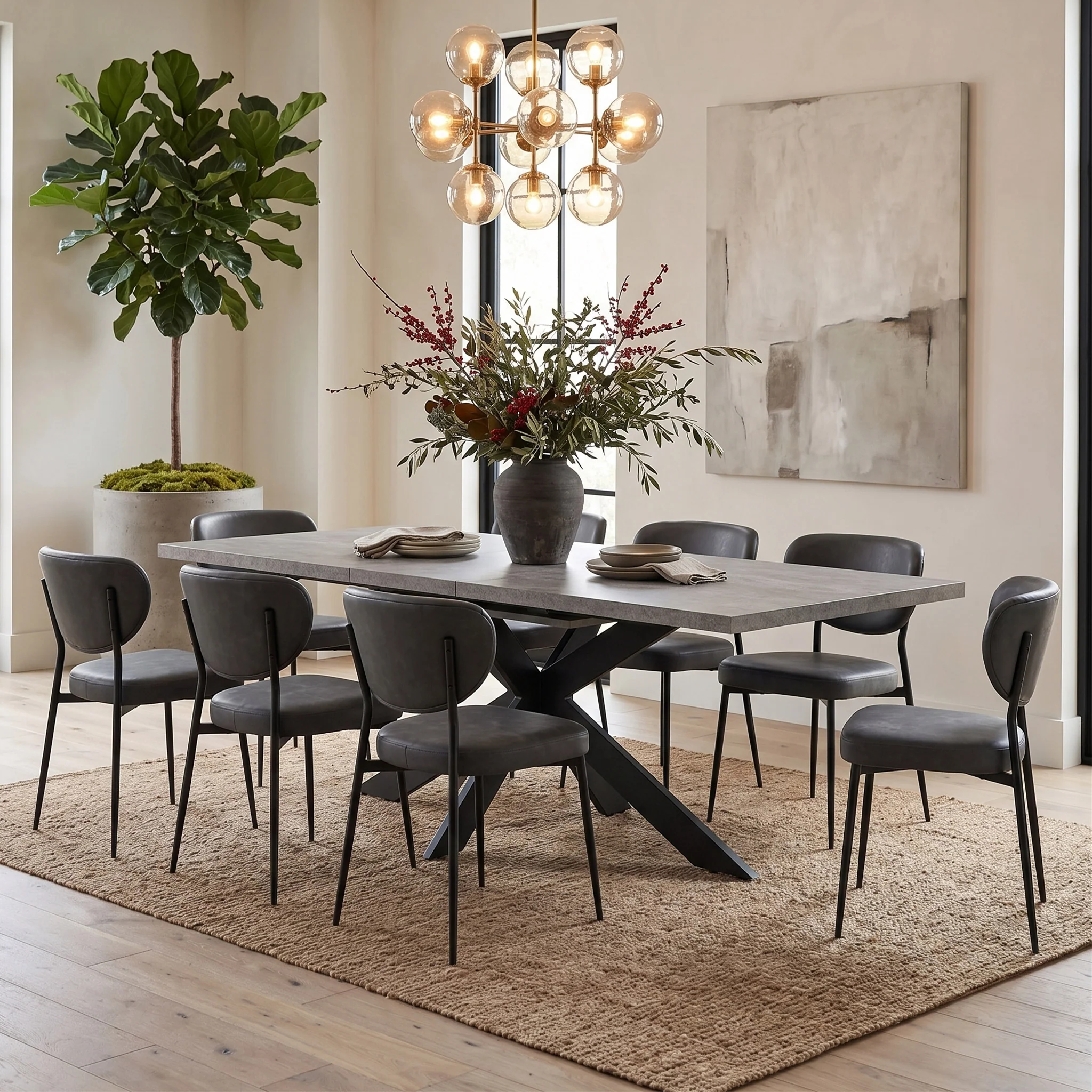 Harald 160cm Light Grey Extending Dining Table - Image 2