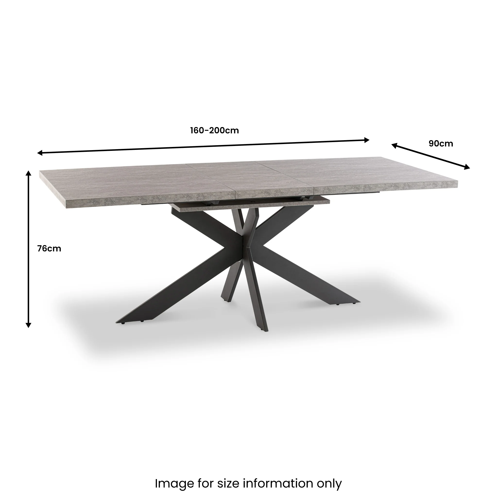 Harald 160cm Light Grey Extending Dining Table - Image 4