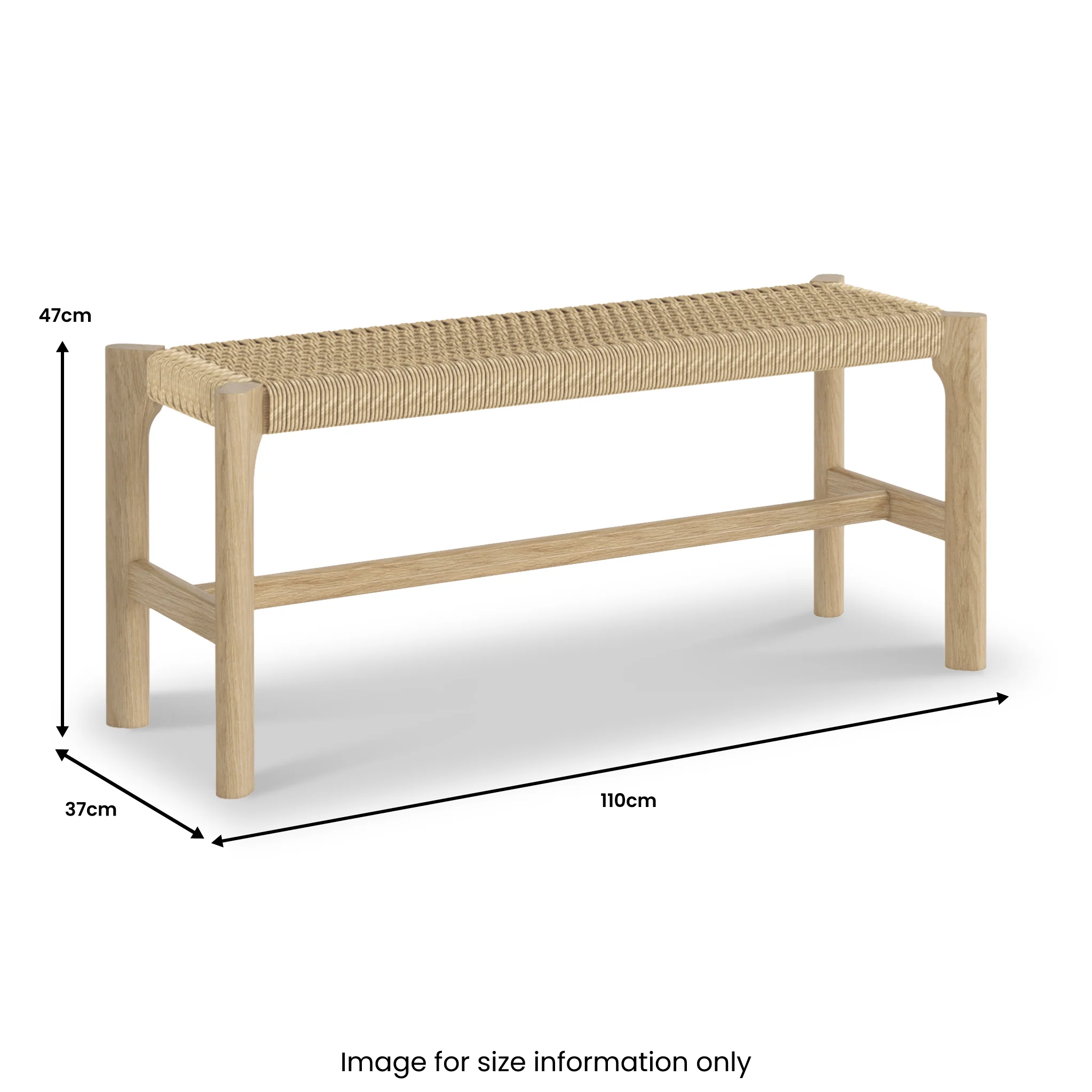 Harborough Oak 110cm Dining Bench - Image 5