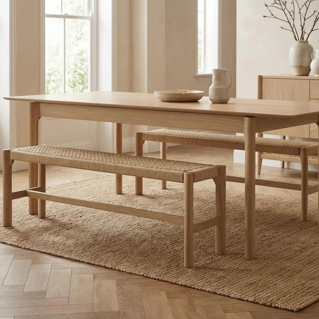 Harborough Oak 150cm Dining Bench - Image 2