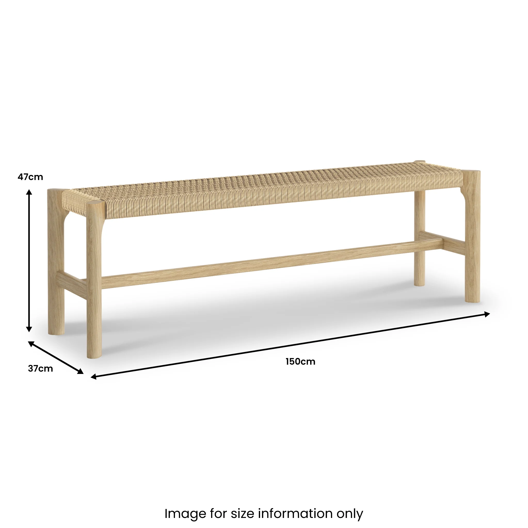 Harborough Oak 150cm Dining Bench - Image 5