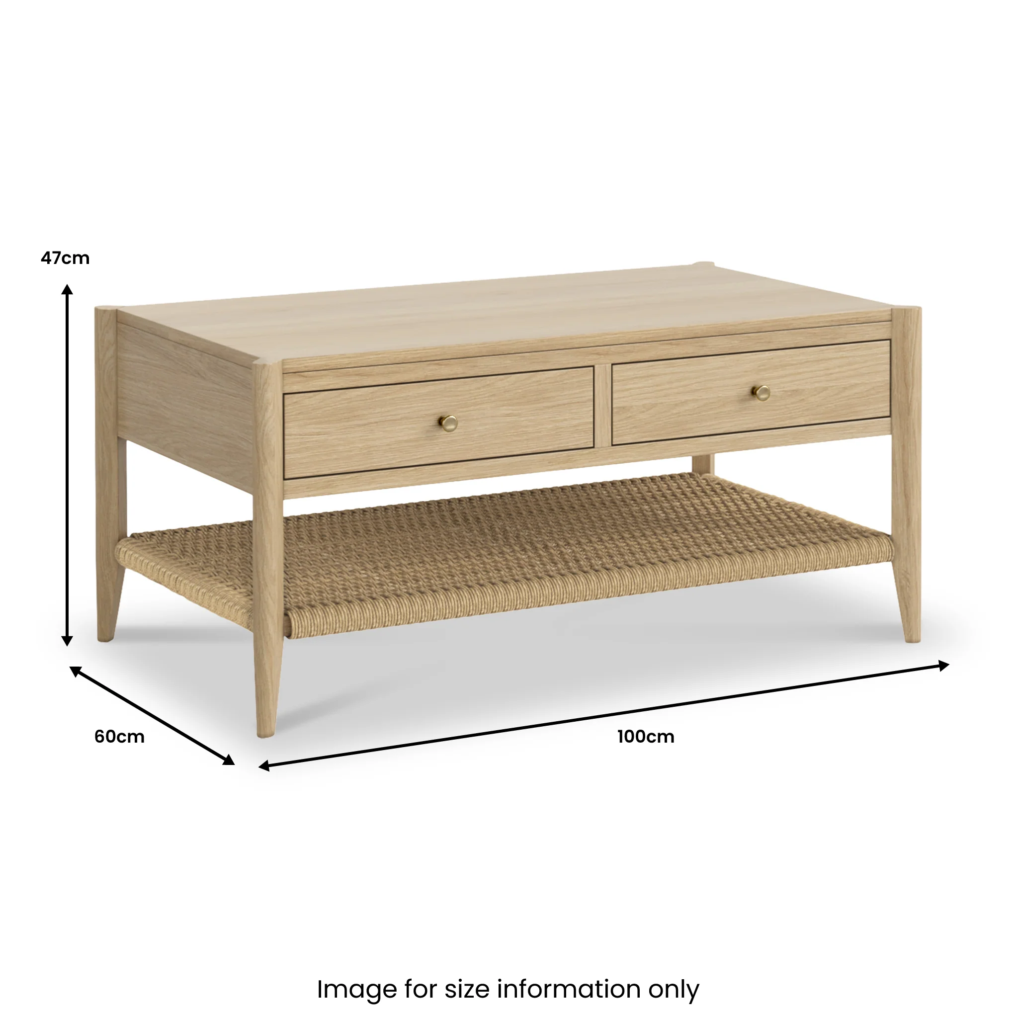 Harborough Oak 2 Drawer Coffee Table - Image 5