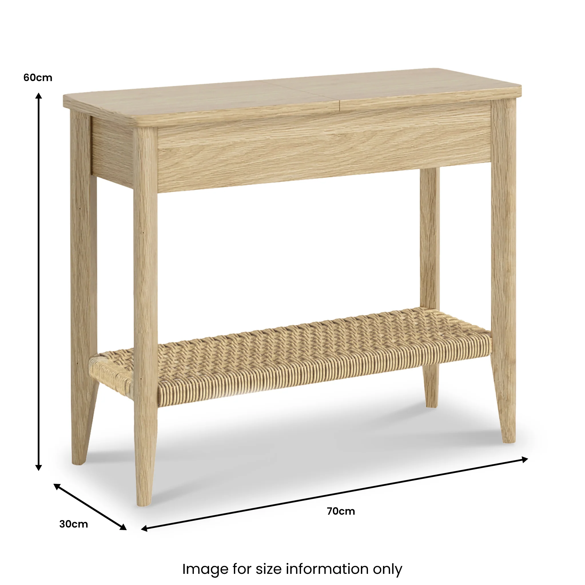 Harborough Oak Sofa Side Storage Table - Image 4