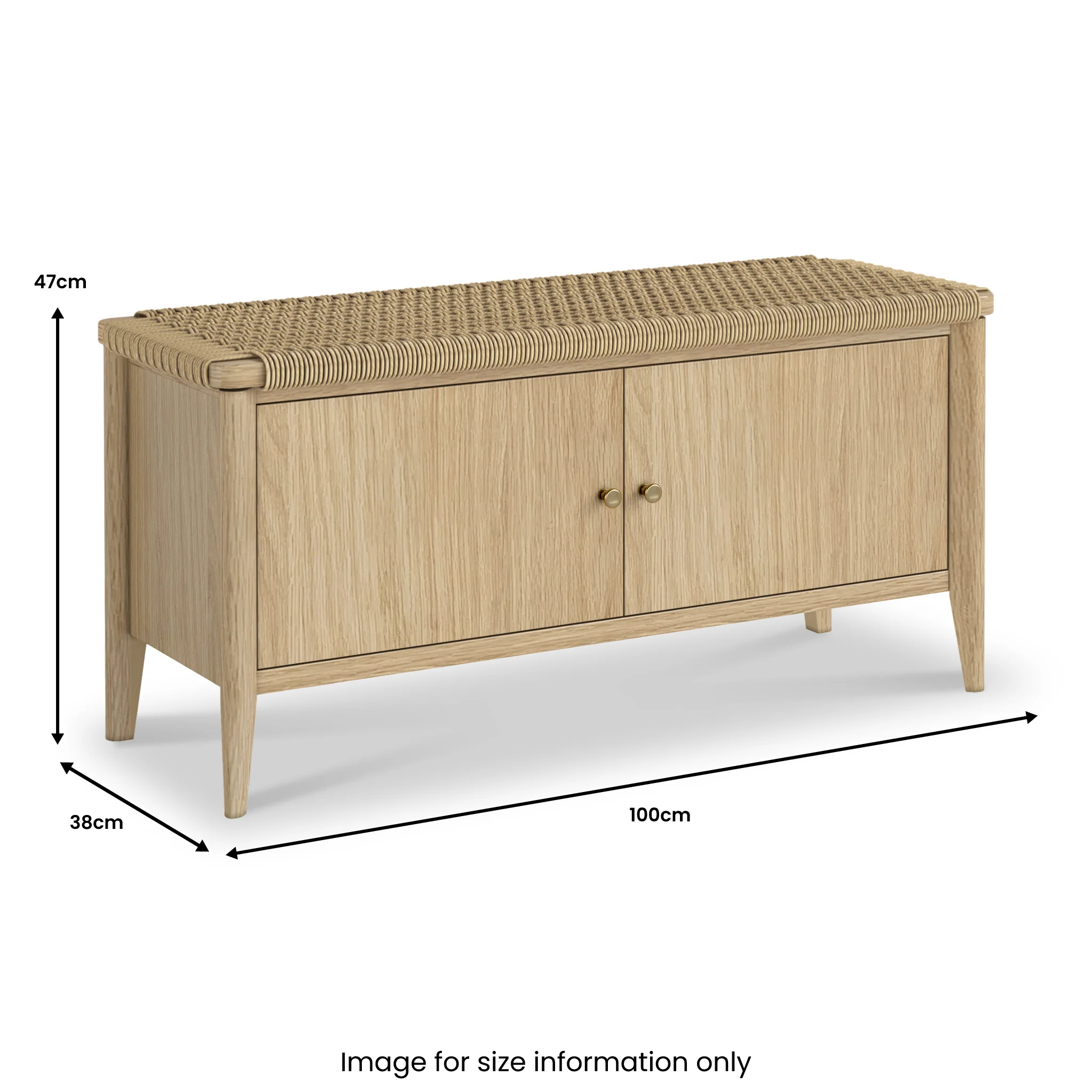 Harborough Oak Storage Bench - Image 5