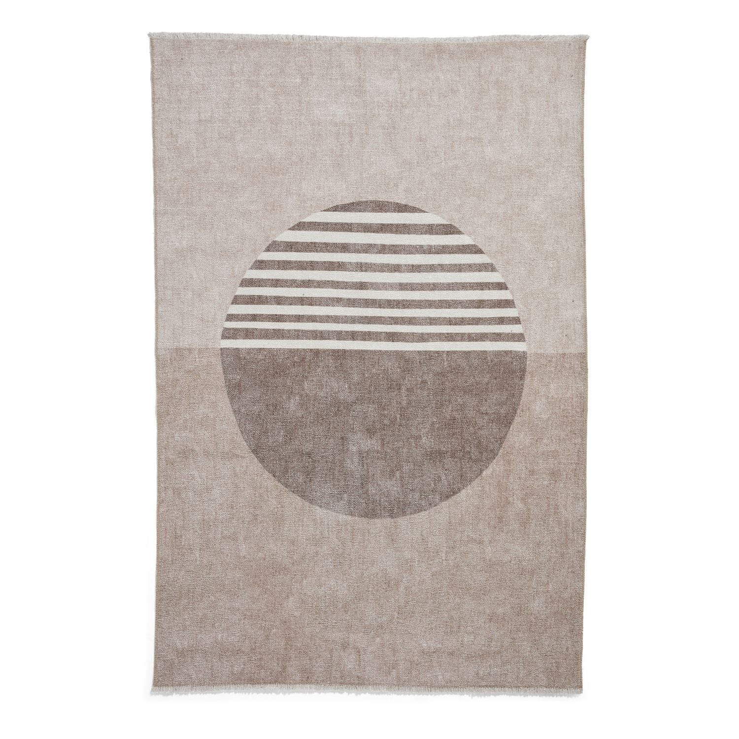 Harford Circle Design Flatweave Washable Rug - Image 3